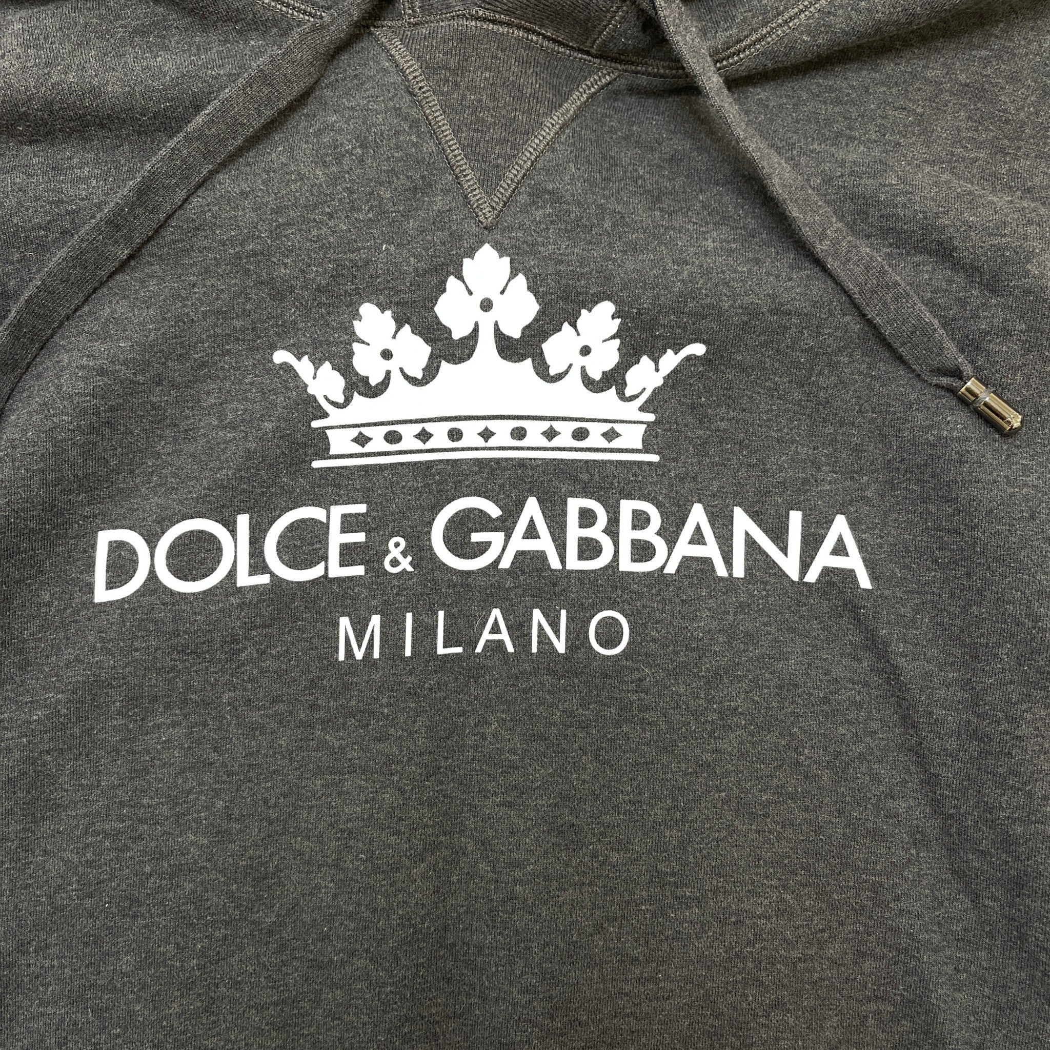 Men's Logo Print Hoodie Grey Size IT 48 / UK M