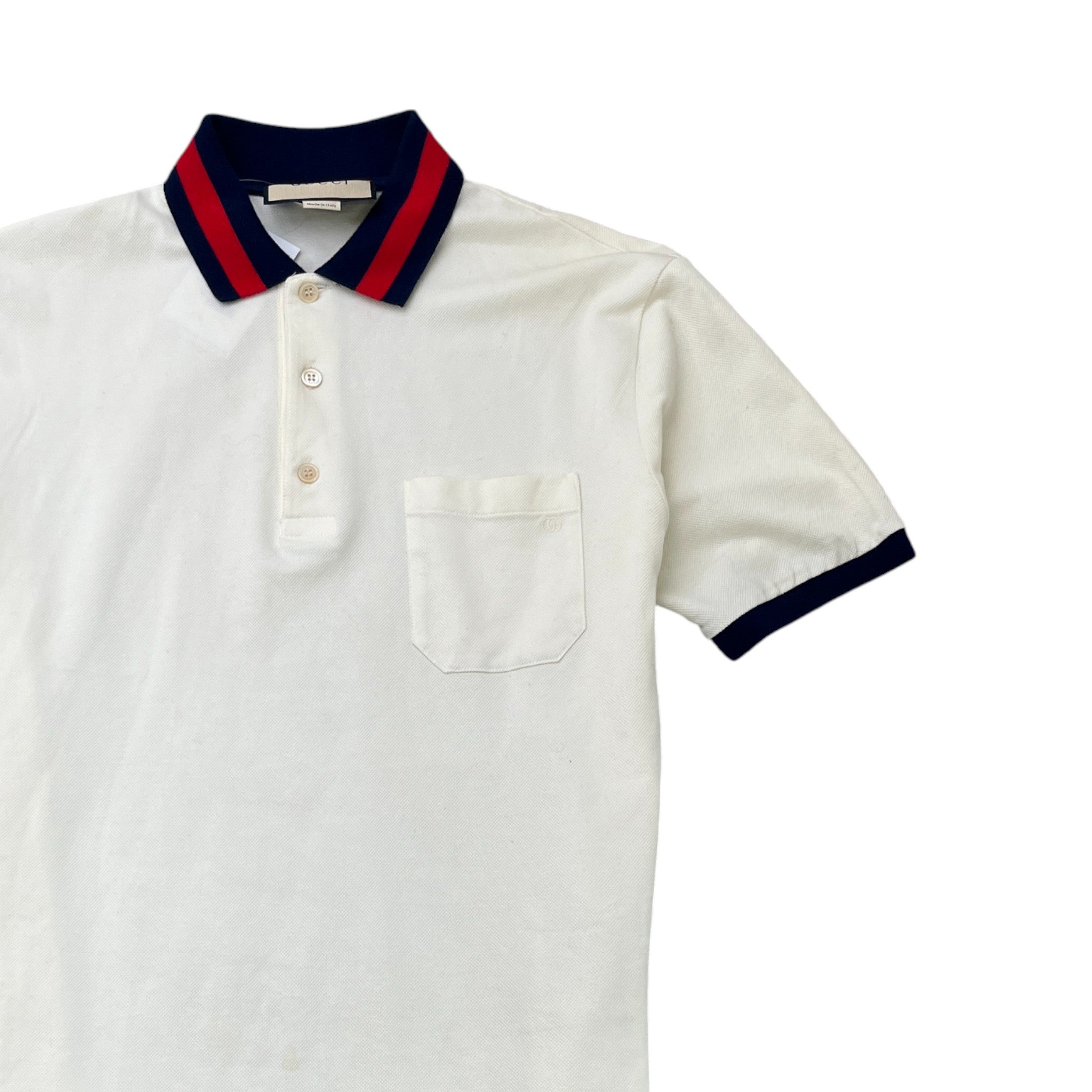 Men's Web Collar Polo Shirt Cream Size M