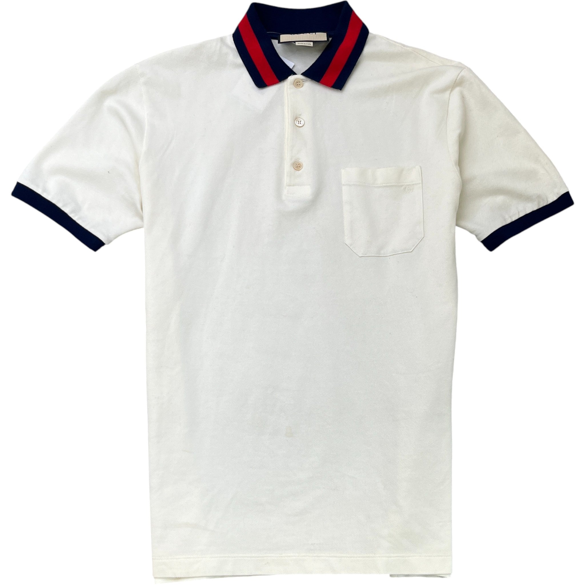 Men's Web Collar Polo Shirt Cream Size M