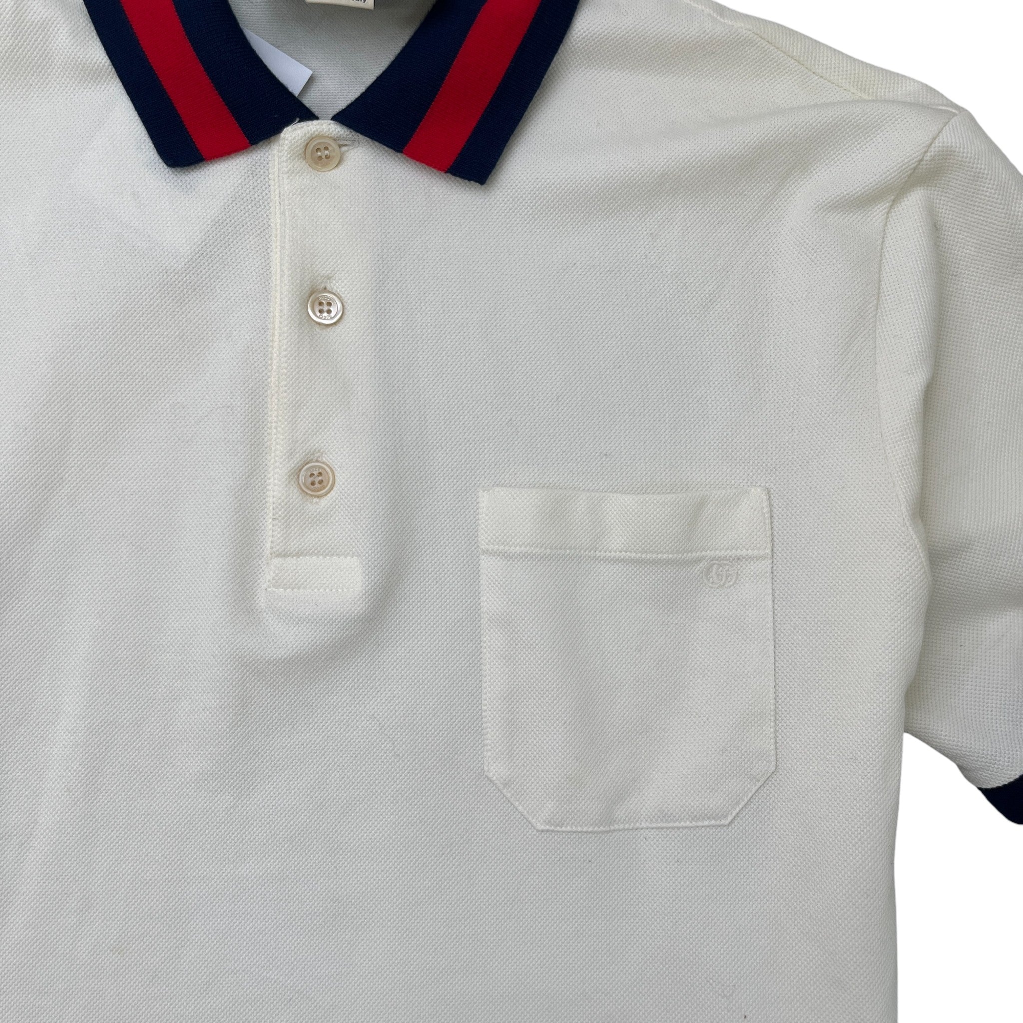 Men's Web Collar Polo Shirt Cream Size M