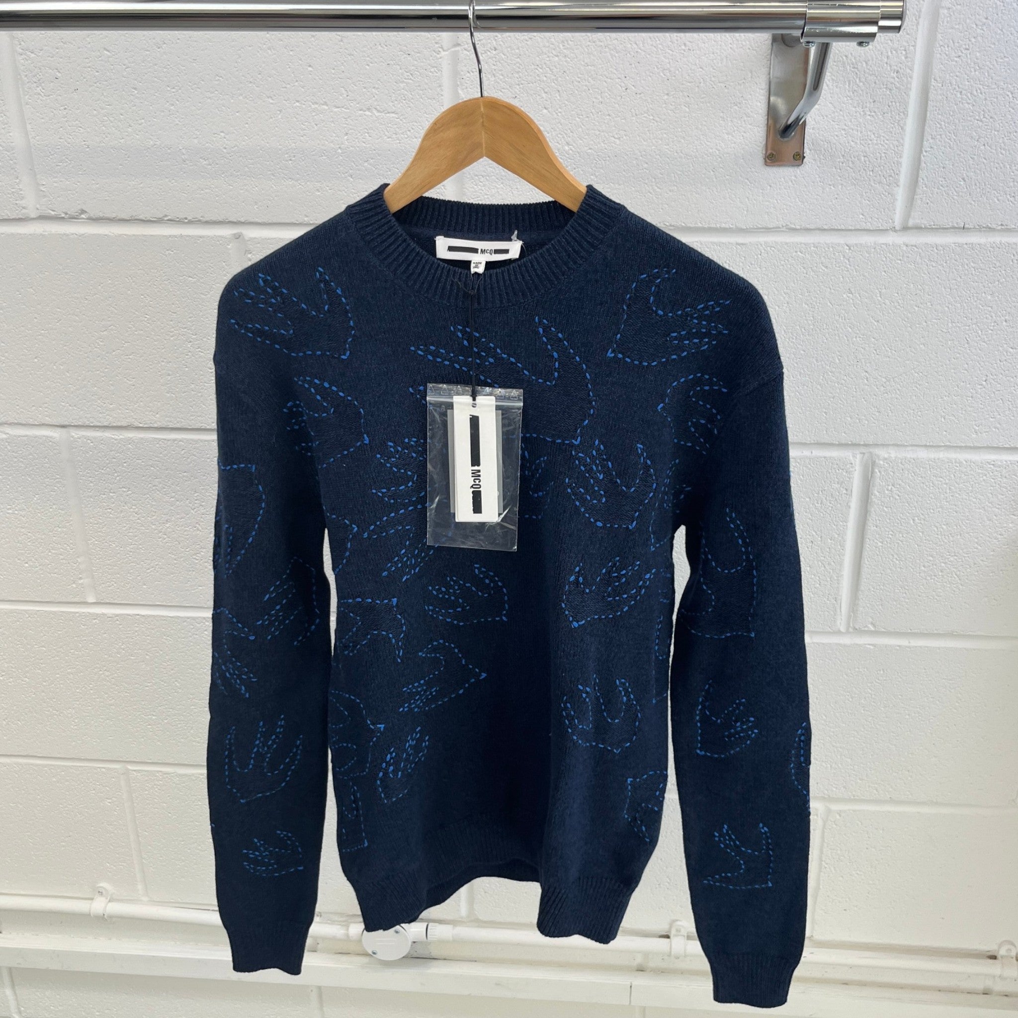 Men's Embroidered Logo Jumper Navy Size XXS