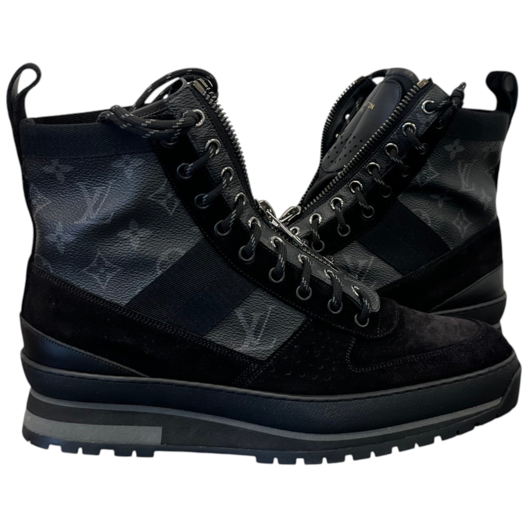 Men's Monogram Eclipse Harlem Ankle Boots Black Size EU 41.5 / UK 7.5