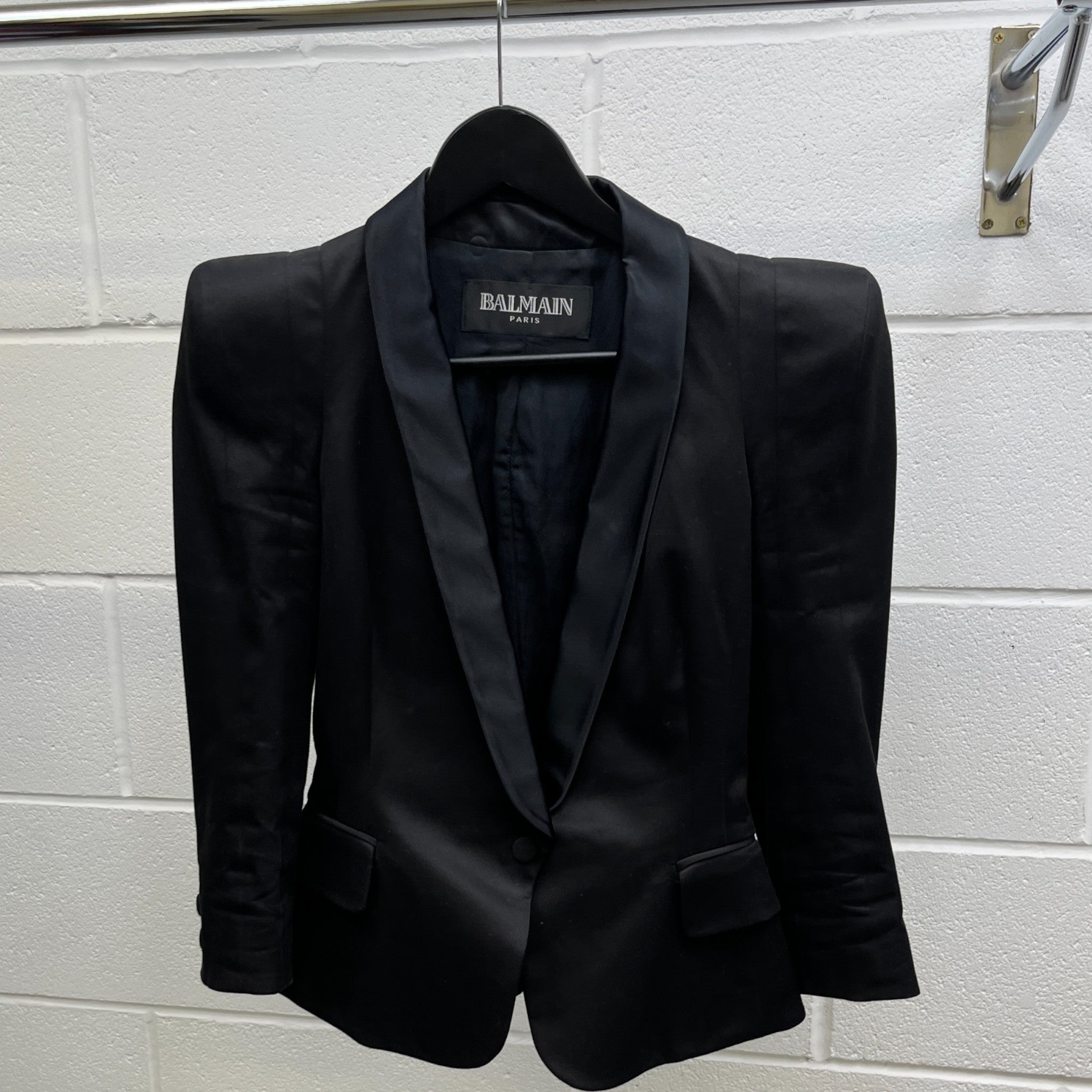 Women's Satin Lapels Jacket Black Size IT 38 / UK 6