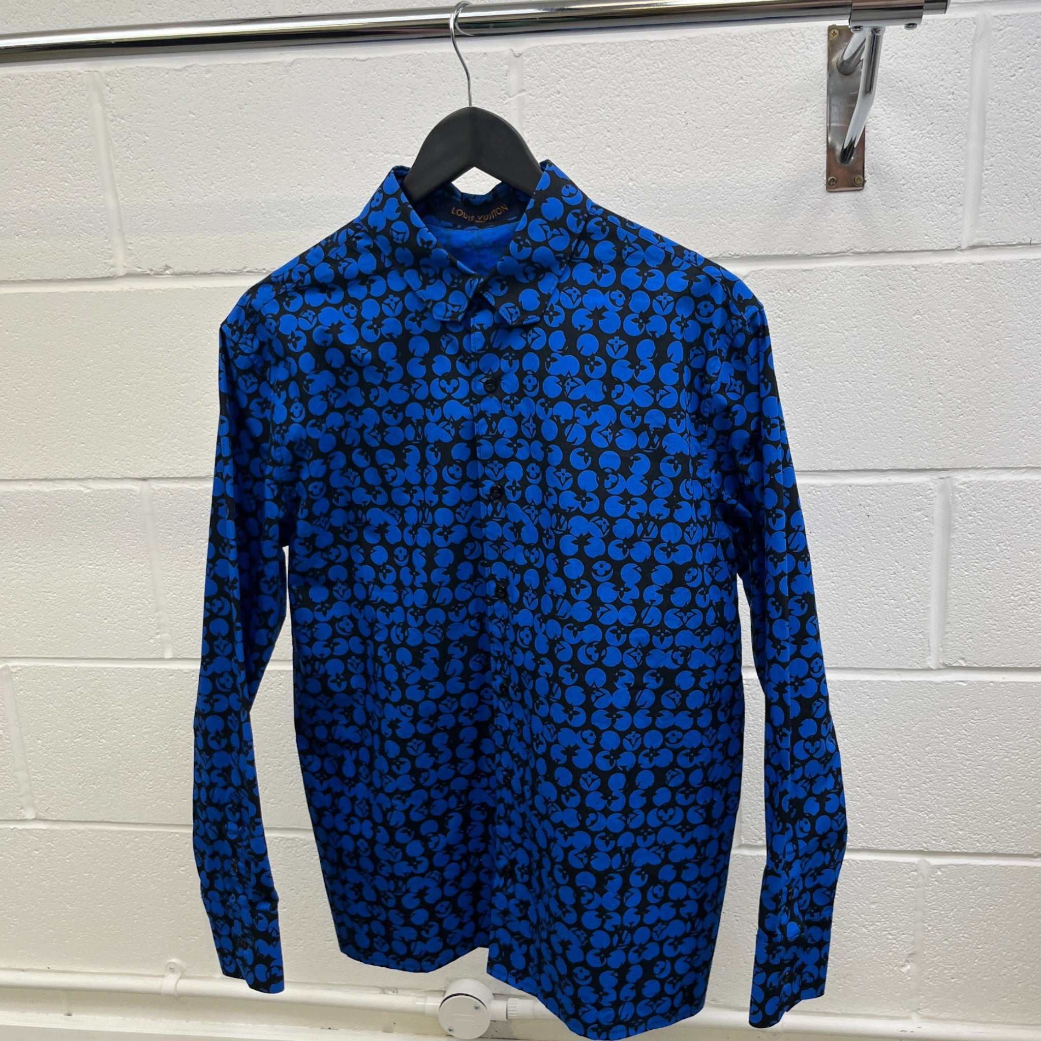 Men's Monogram Logo Shirt Blue Size S