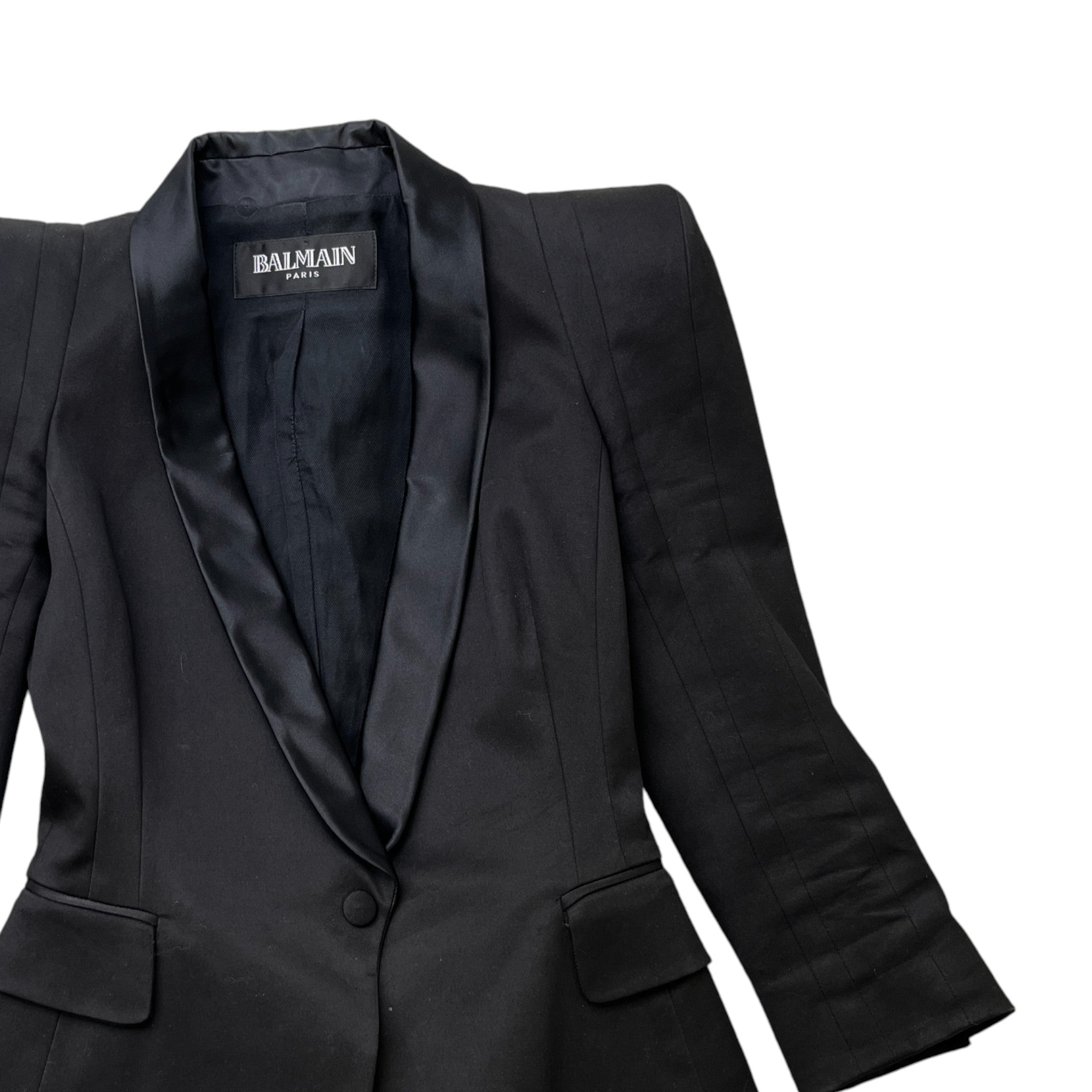 Women's Satin Lapels Jacket Black Size IT 38 / UK 6