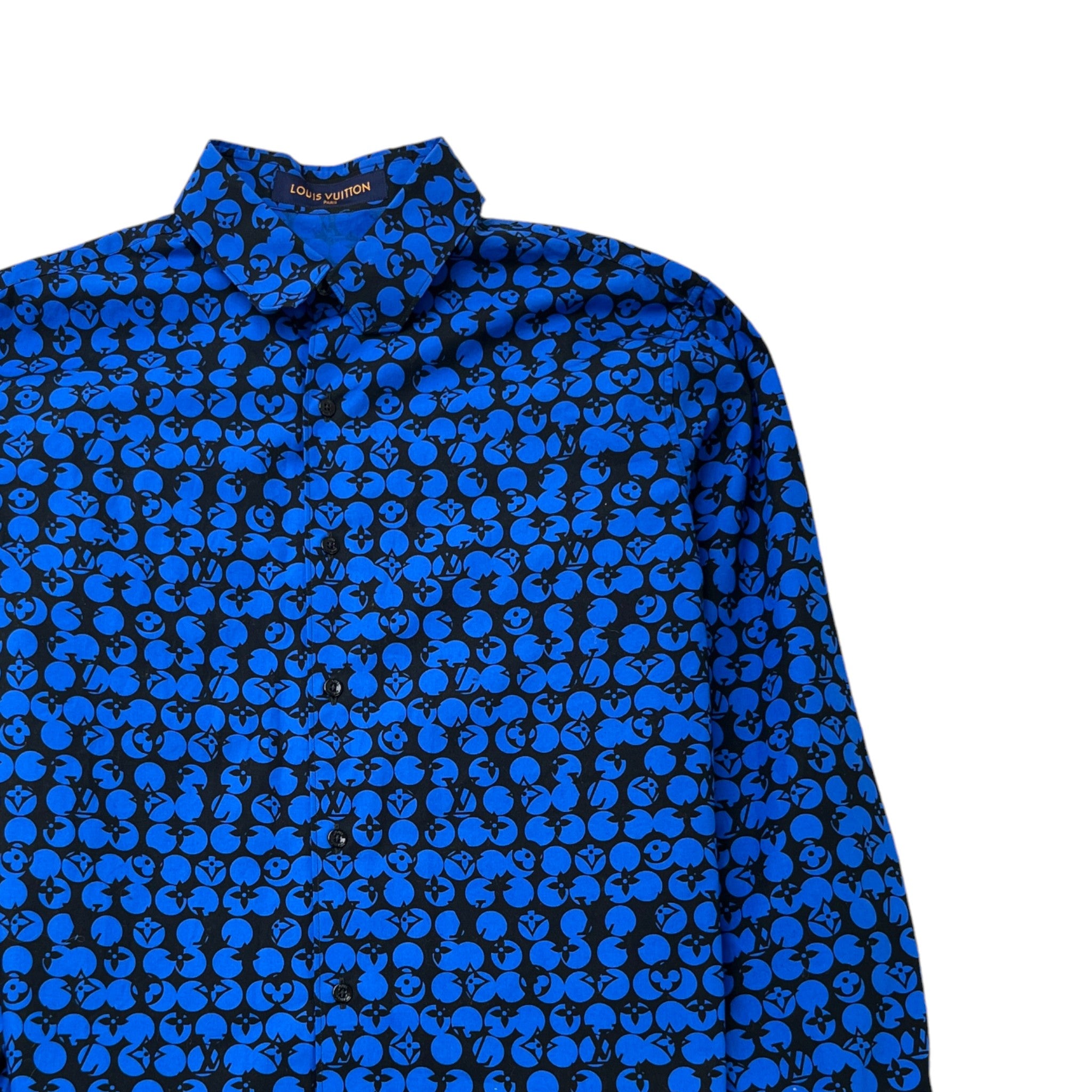 Men's Monogram Logo Shirt Blue Size S