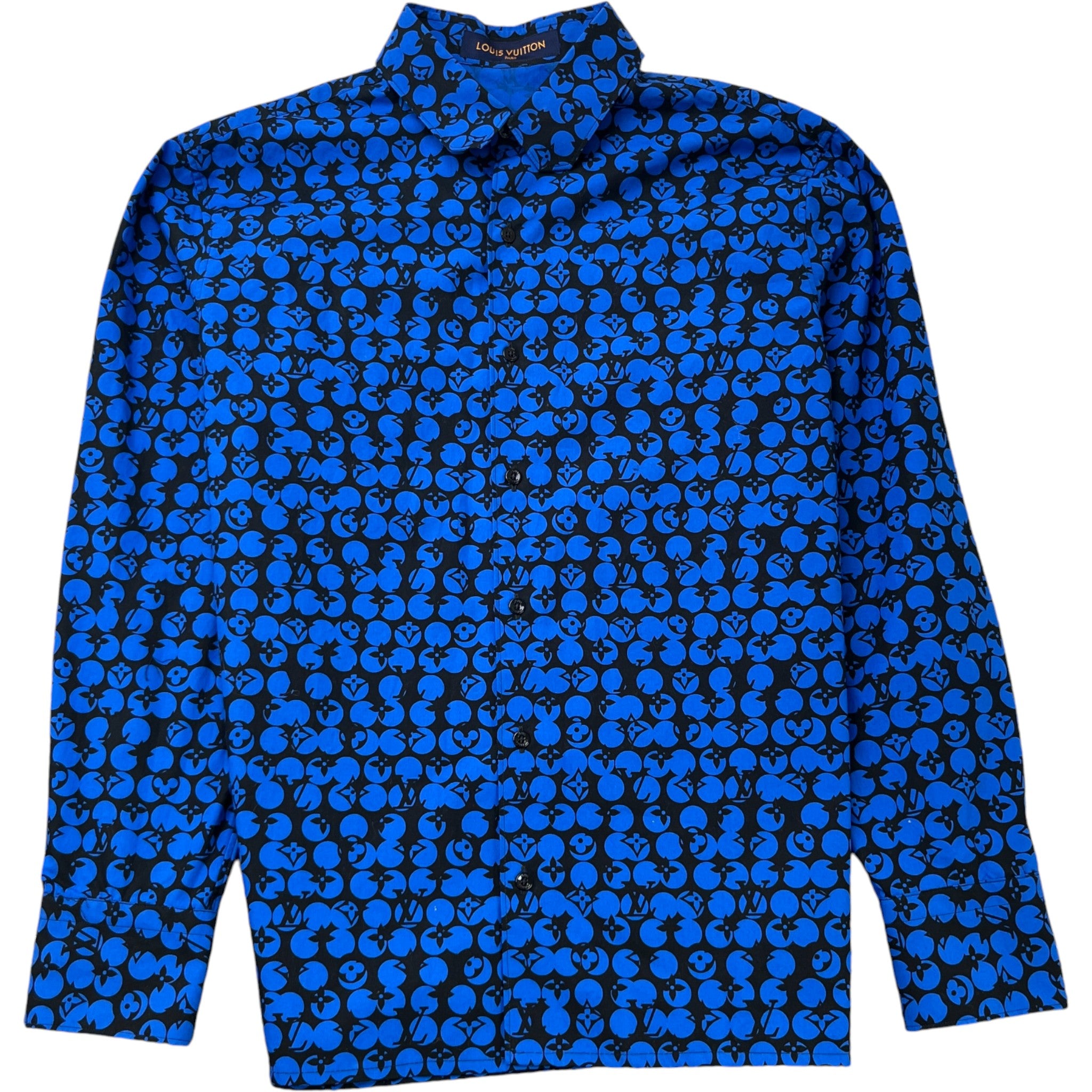 Men's Monogram Logo Shirt Blue Size S