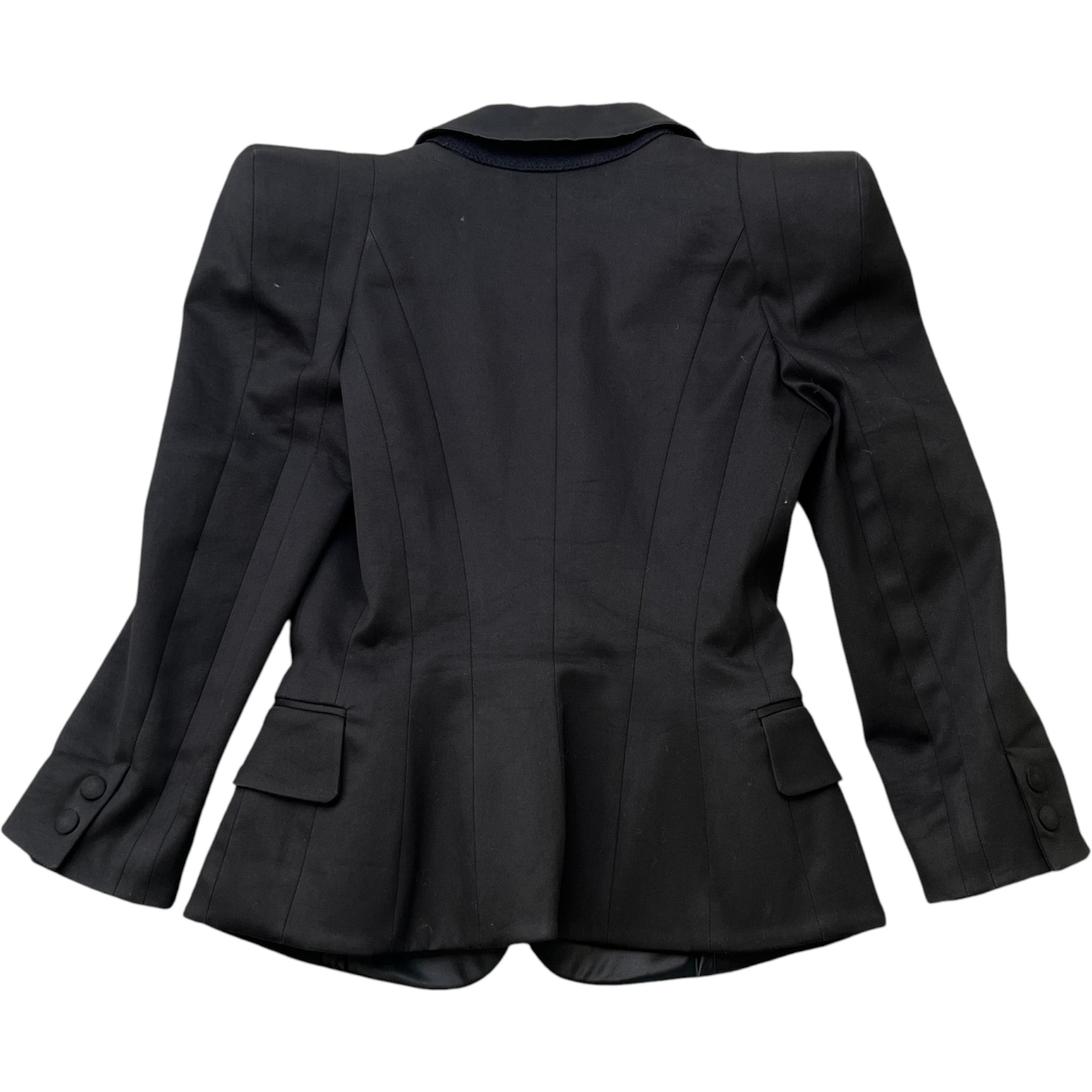 Women's Satin Lapels Jacket Black Size IT 38 / UK 6