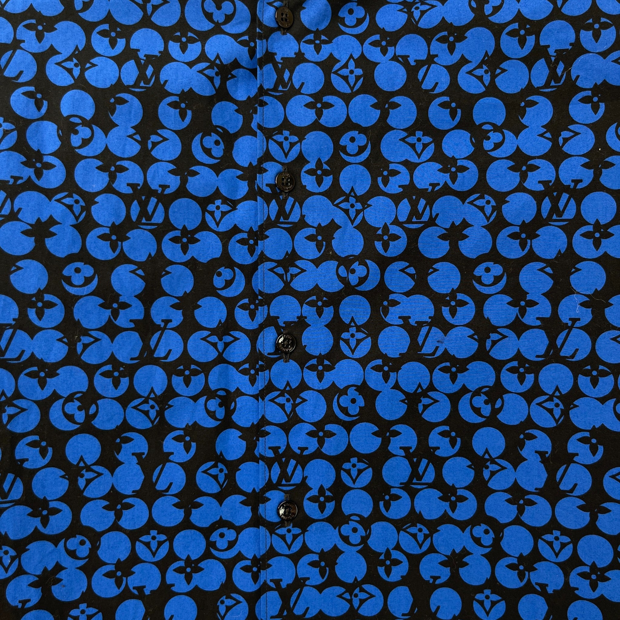 Men's Monogram Logo Shirt Blue Size S