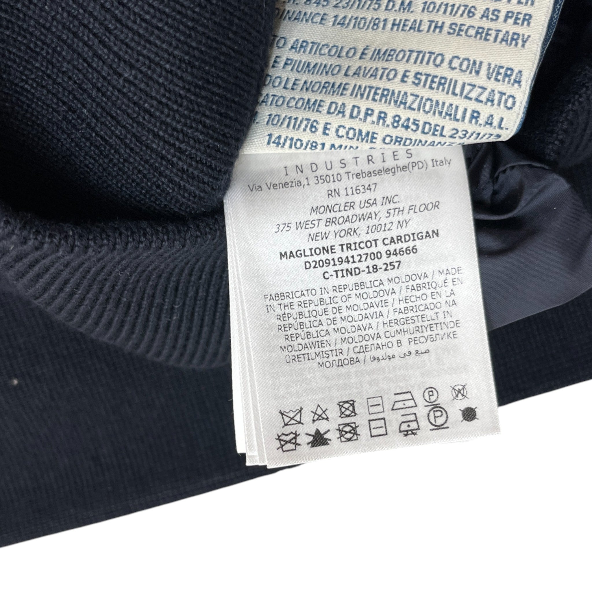 Men's Maglione Tricot Jacket Navy Size M