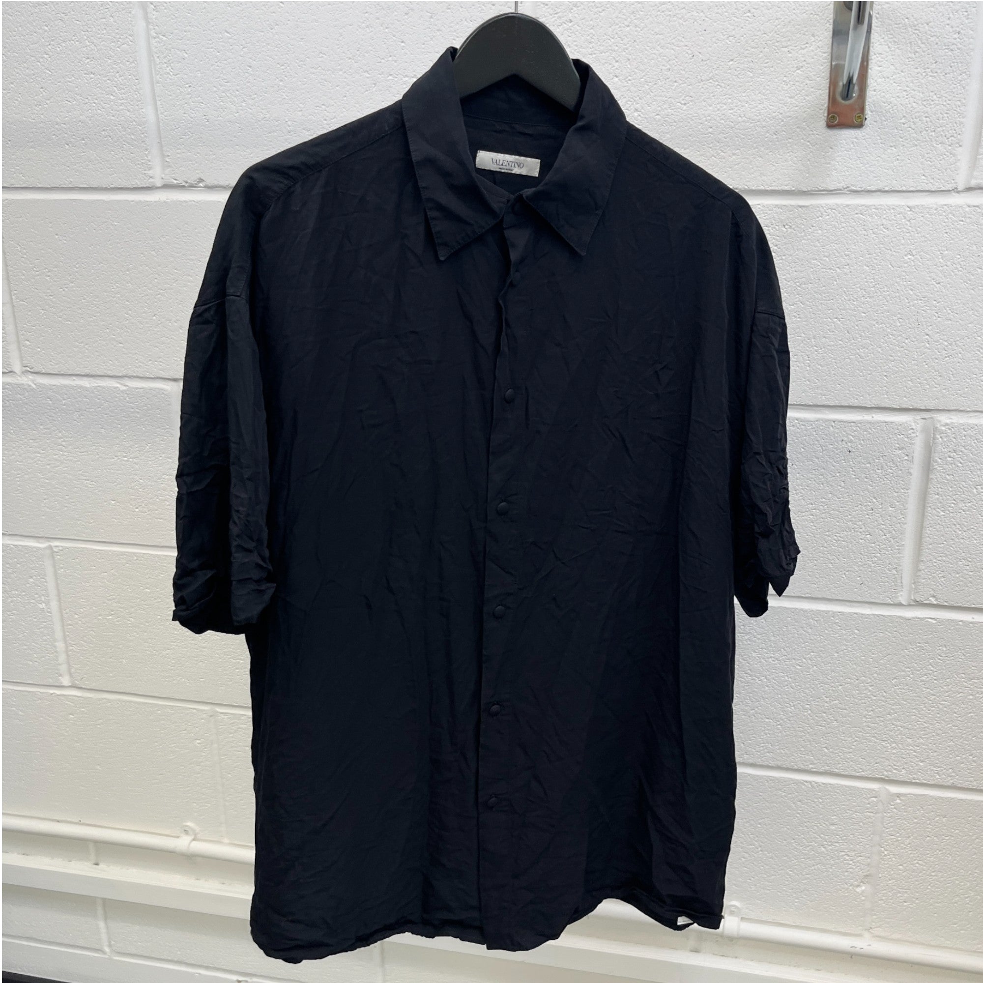 Men's Plain Shirt Black Size L
