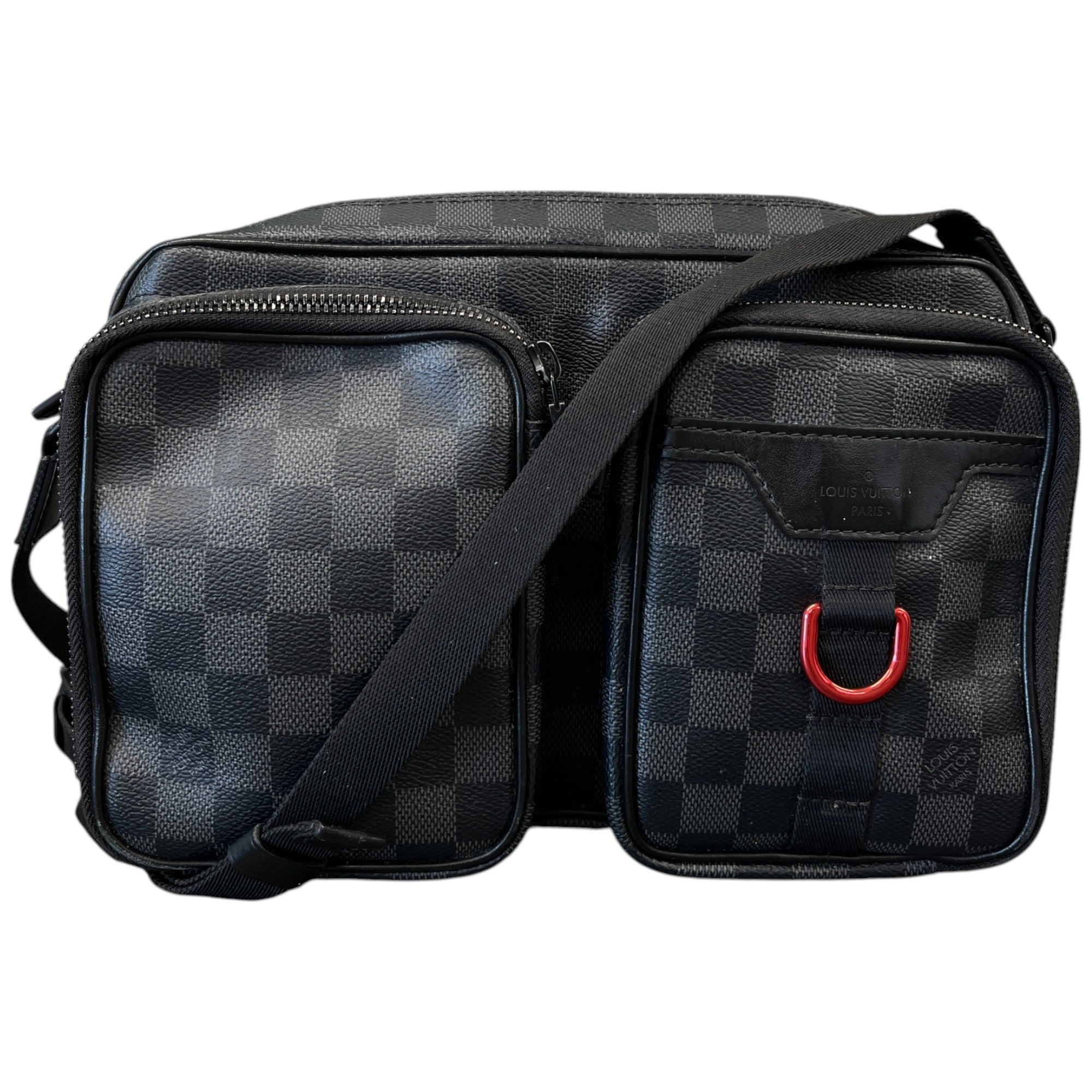 Men's Damier Utility Messenger Bag Black