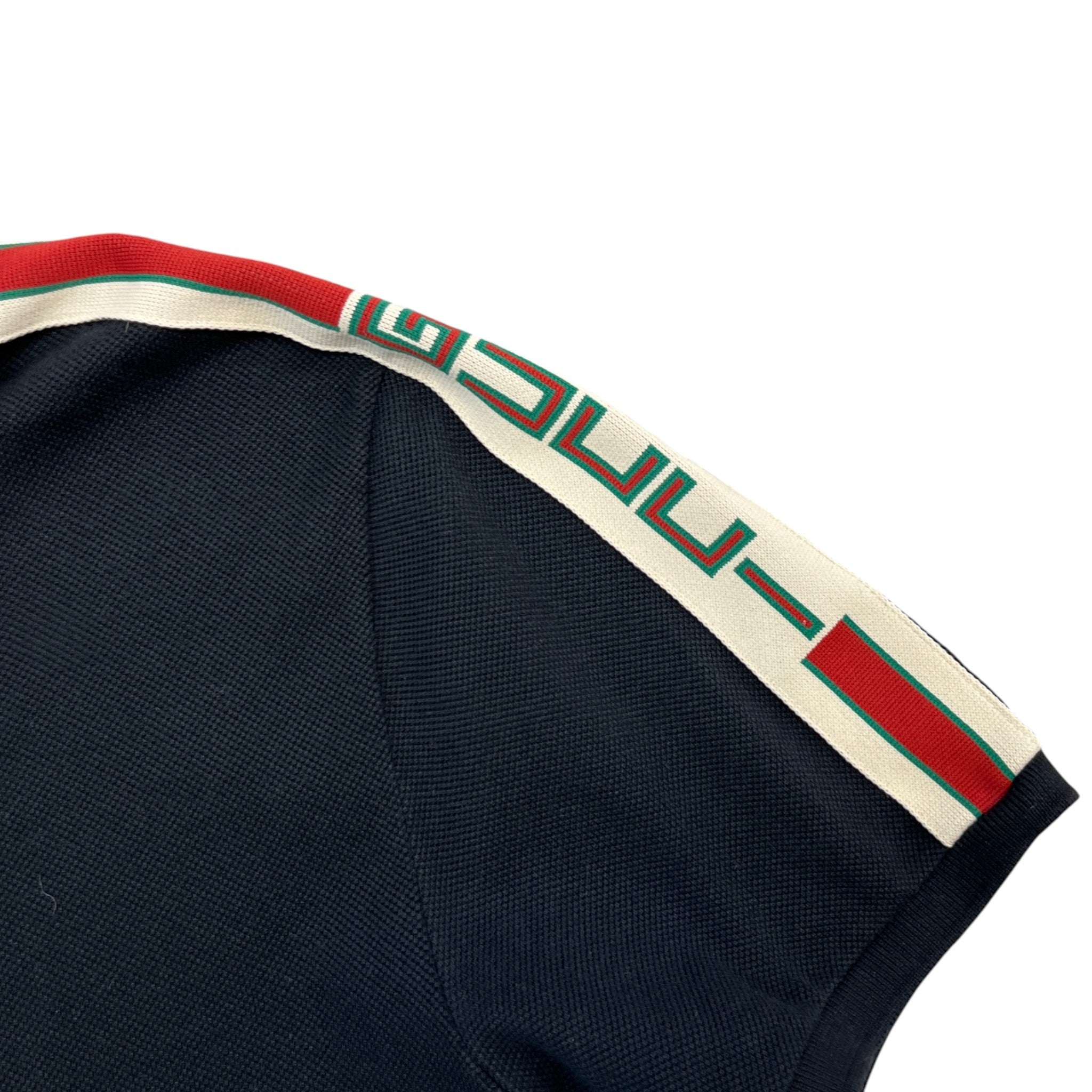 Men's Web Tape Logo Polo Shirt Black Size L