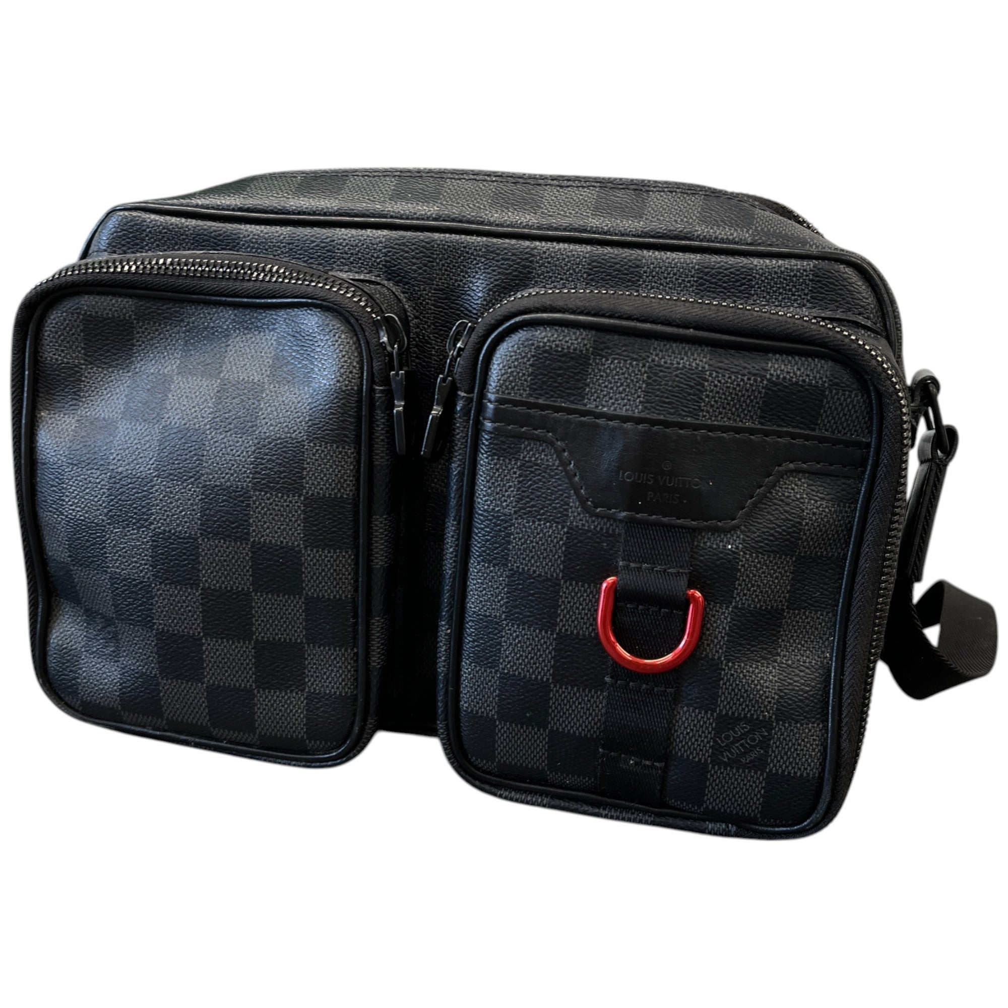Men's Damier Utility Messenger Bag Black