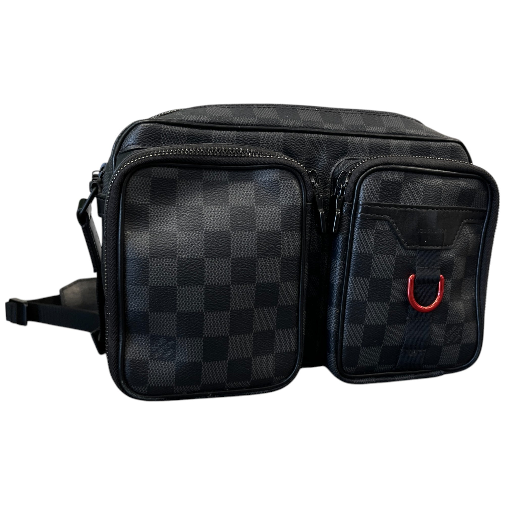 Men's Damier Utility Messenger Bag Black