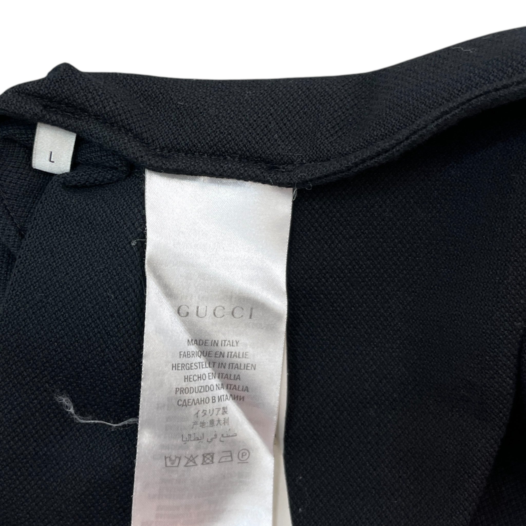 Men's Web Tape Logo Polo Shirt Black Size L