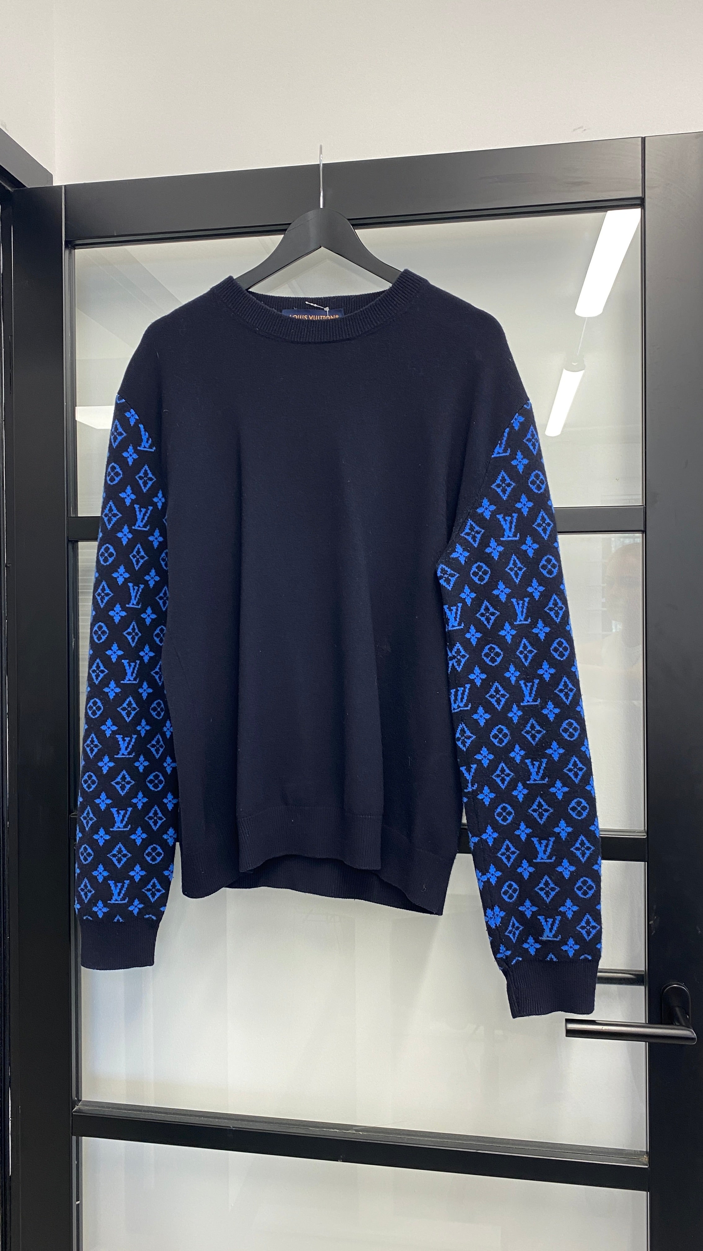 Men's Monogram Mix Cashmere Jumper Navy Size M