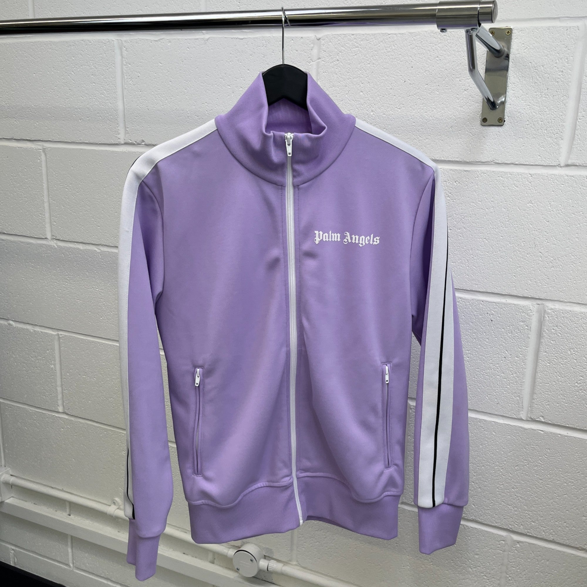 Men's Printed Logo Track Jacket Purple Size M
