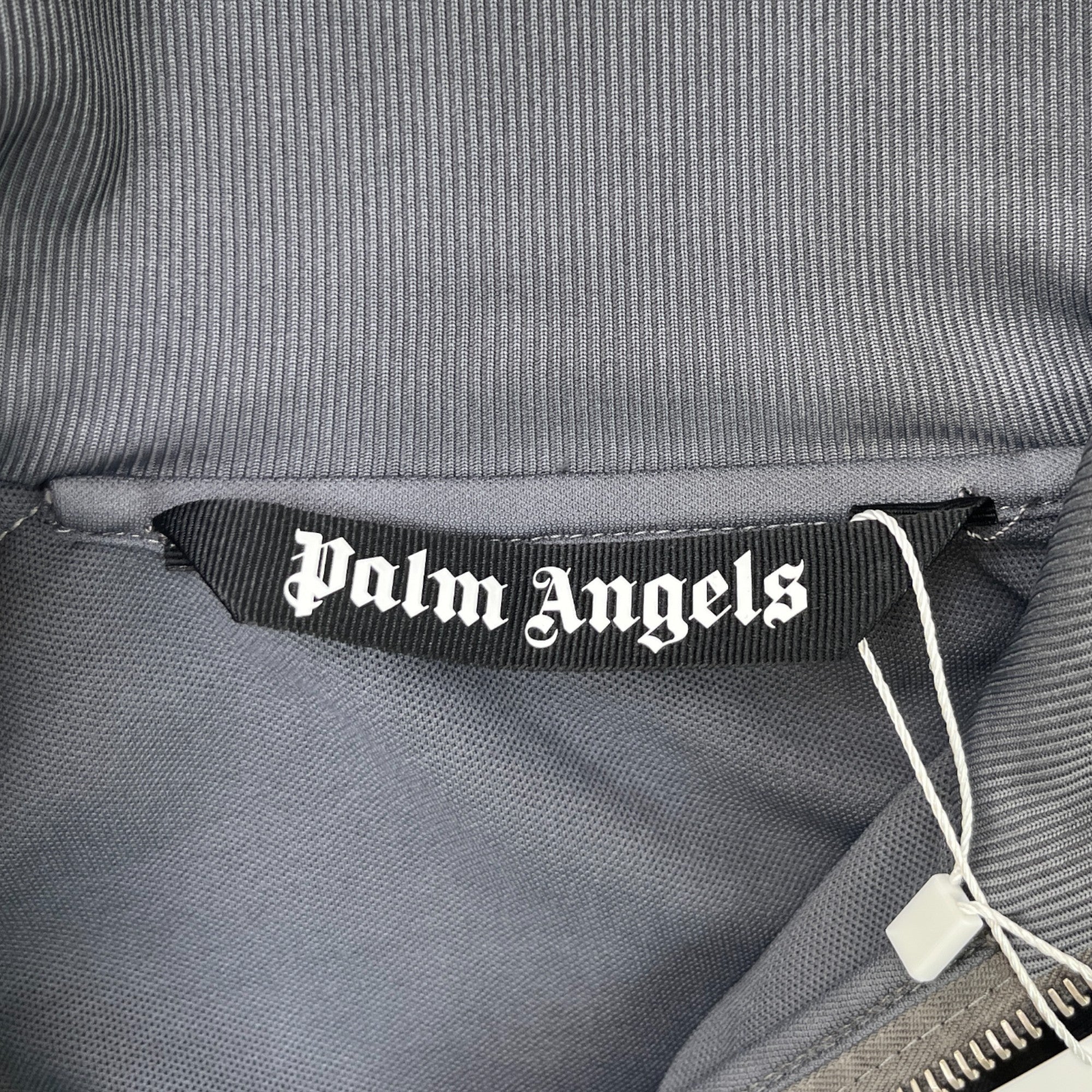 Men's Printed Logo Track Jacket Grey Size XXS