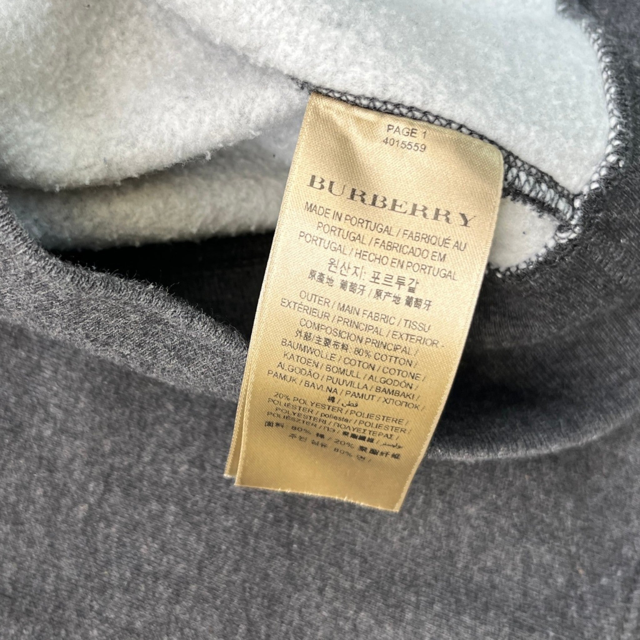 Men's Embroidered Logo Hoodie Charcoal Size M