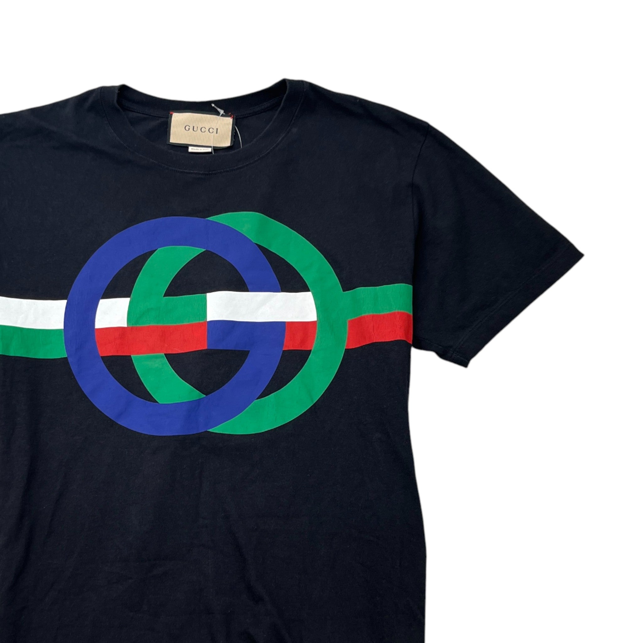 Men's Gg Logo Print T-Shirt Black Size XS