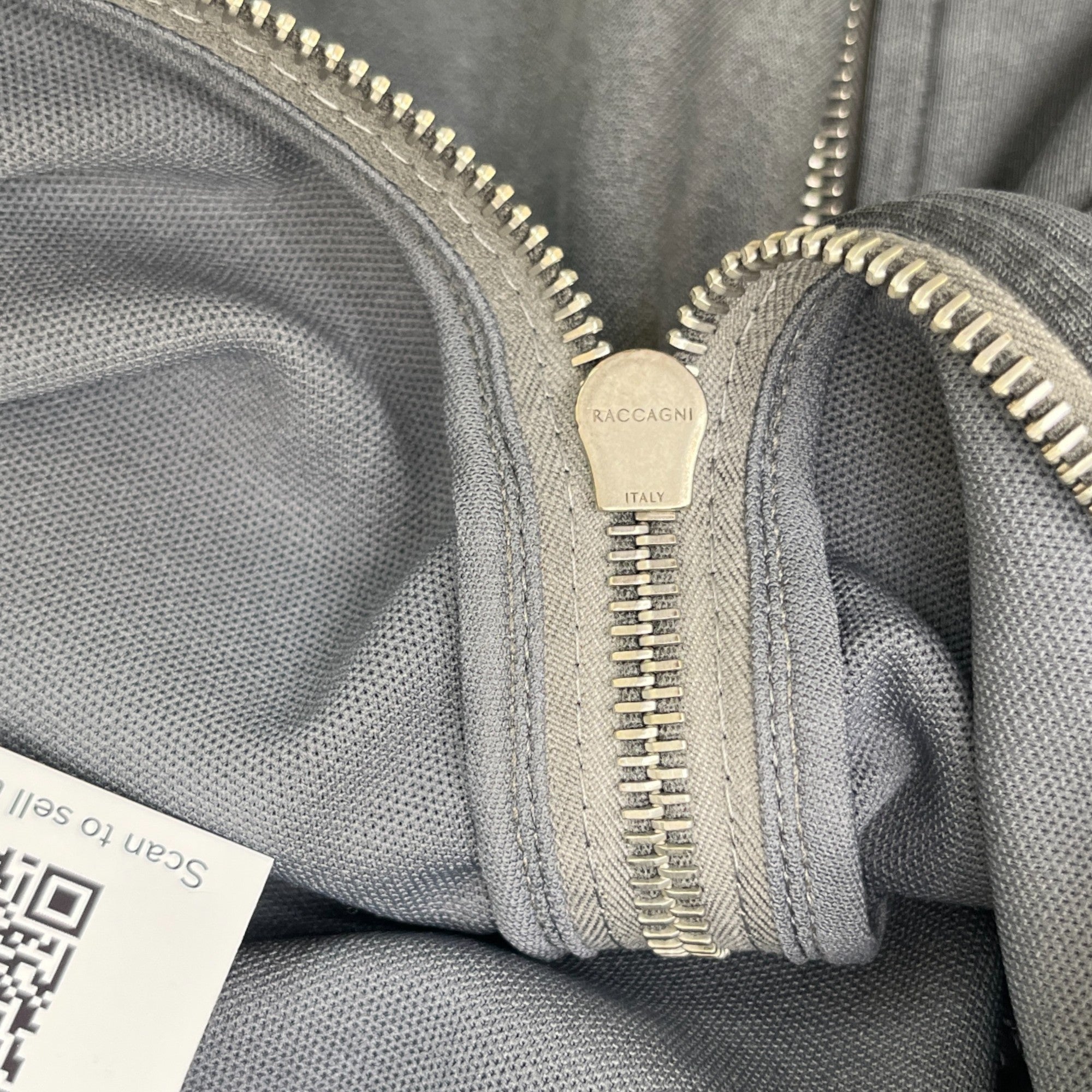 Men's Printed Logo Track Jacket Grey Size XXS