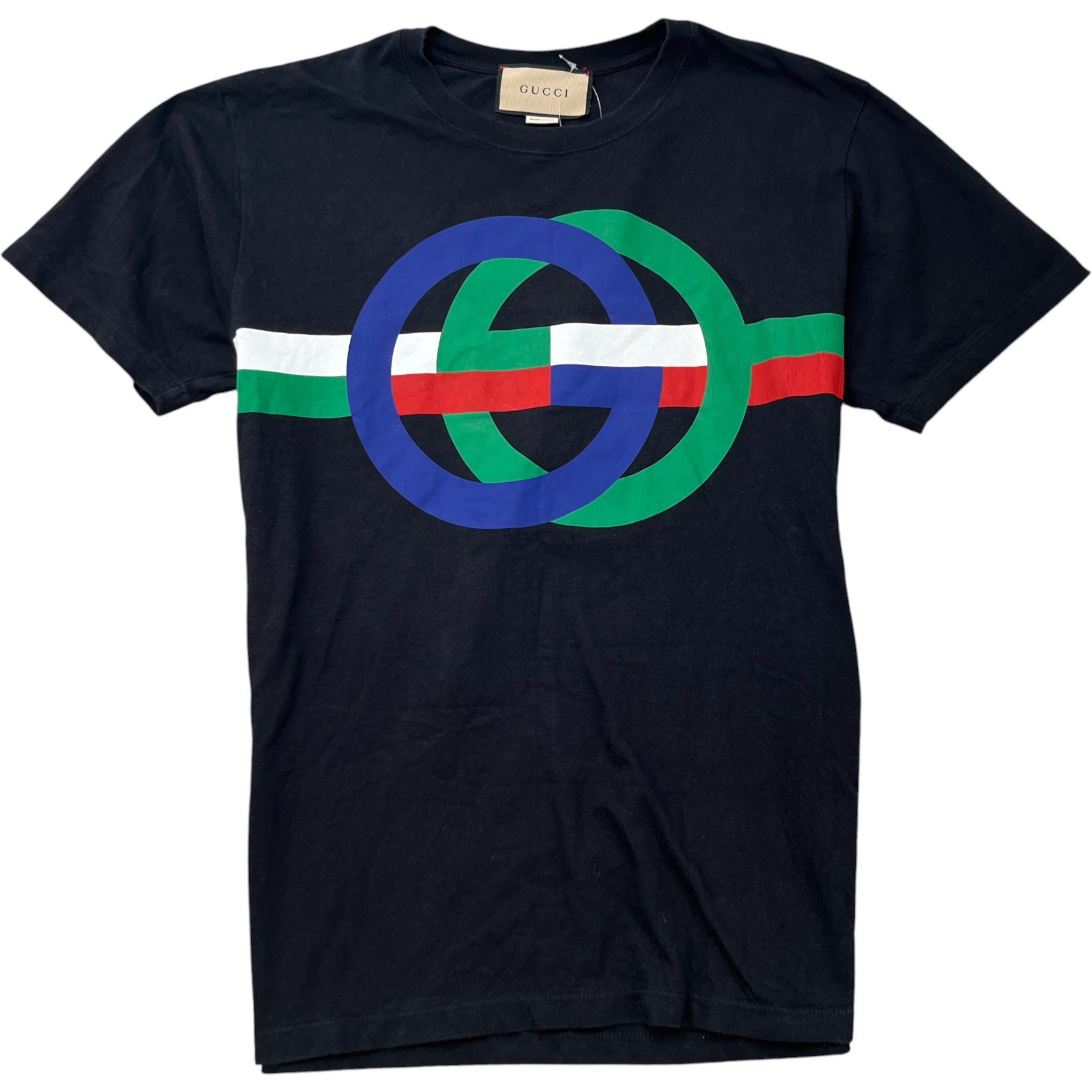 Men's Gg Logo Print T-Shirt Black Size XS