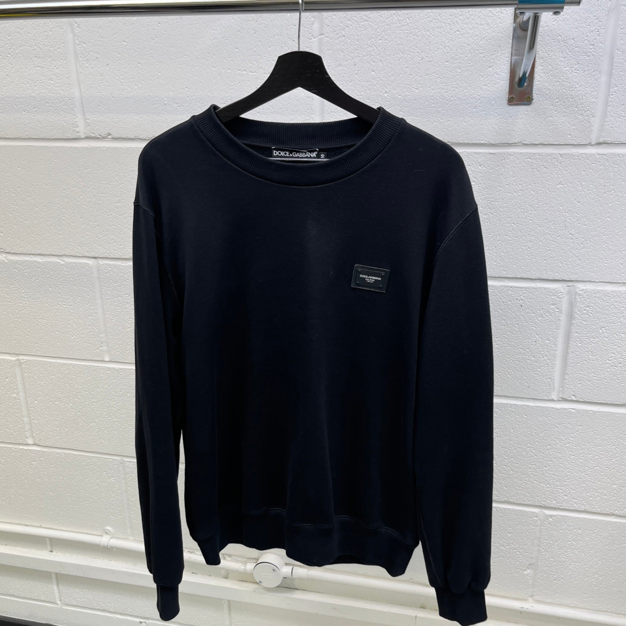 Men's Plaque Logo Sweatshirt Black Size IT 50 / UK L
