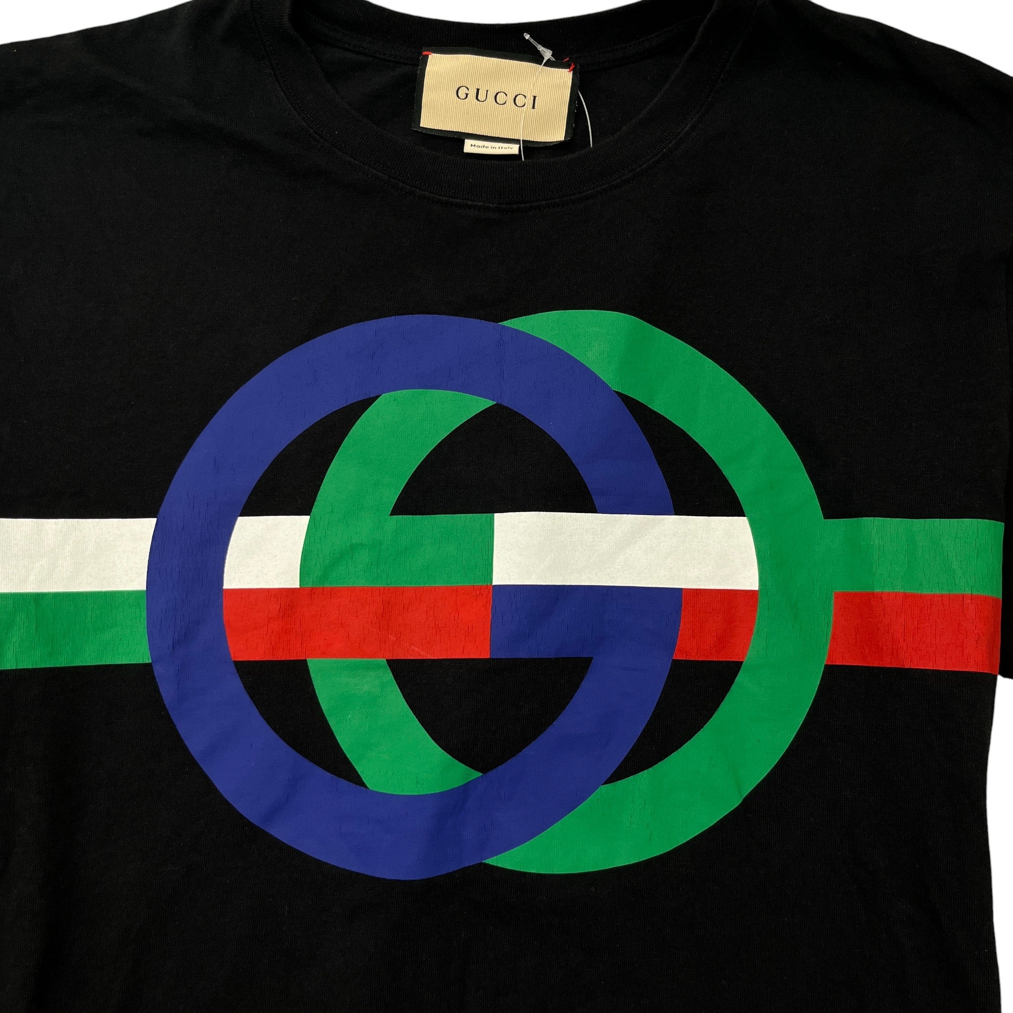 Men's Gg Logo Print T-Shirt Black Size XS