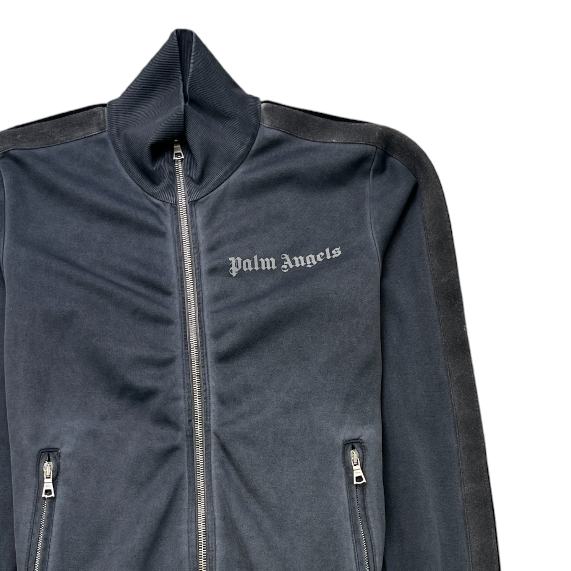 Men's Printed Logo Track Jacket Grey Size XXS