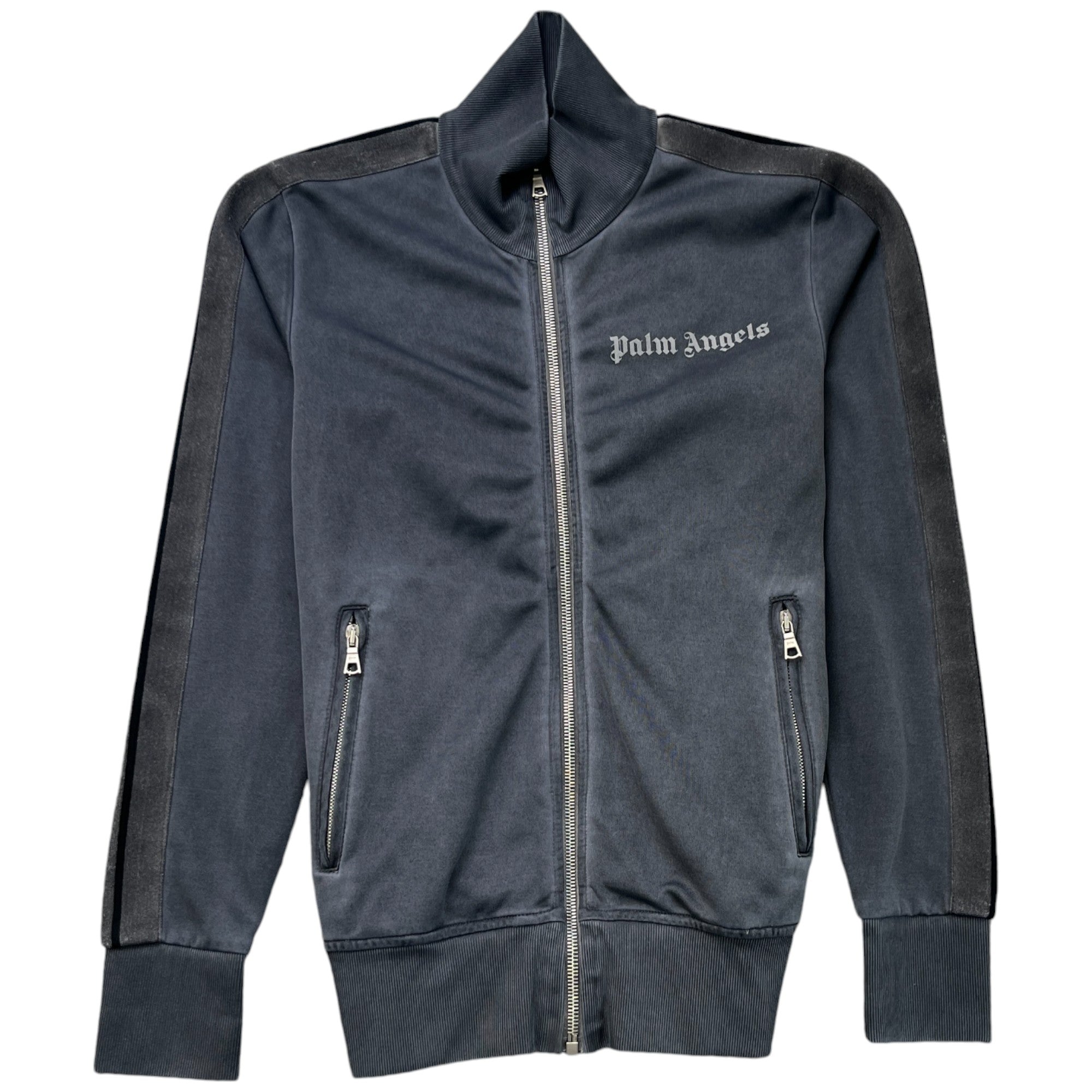 Men's Printed Logo Track Jacket Grey Size XXS