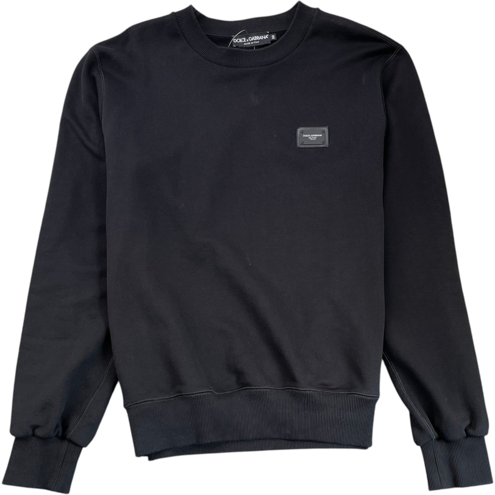 Men's Plaque Logo Sweatshirt Black Size IT 50 / UK L