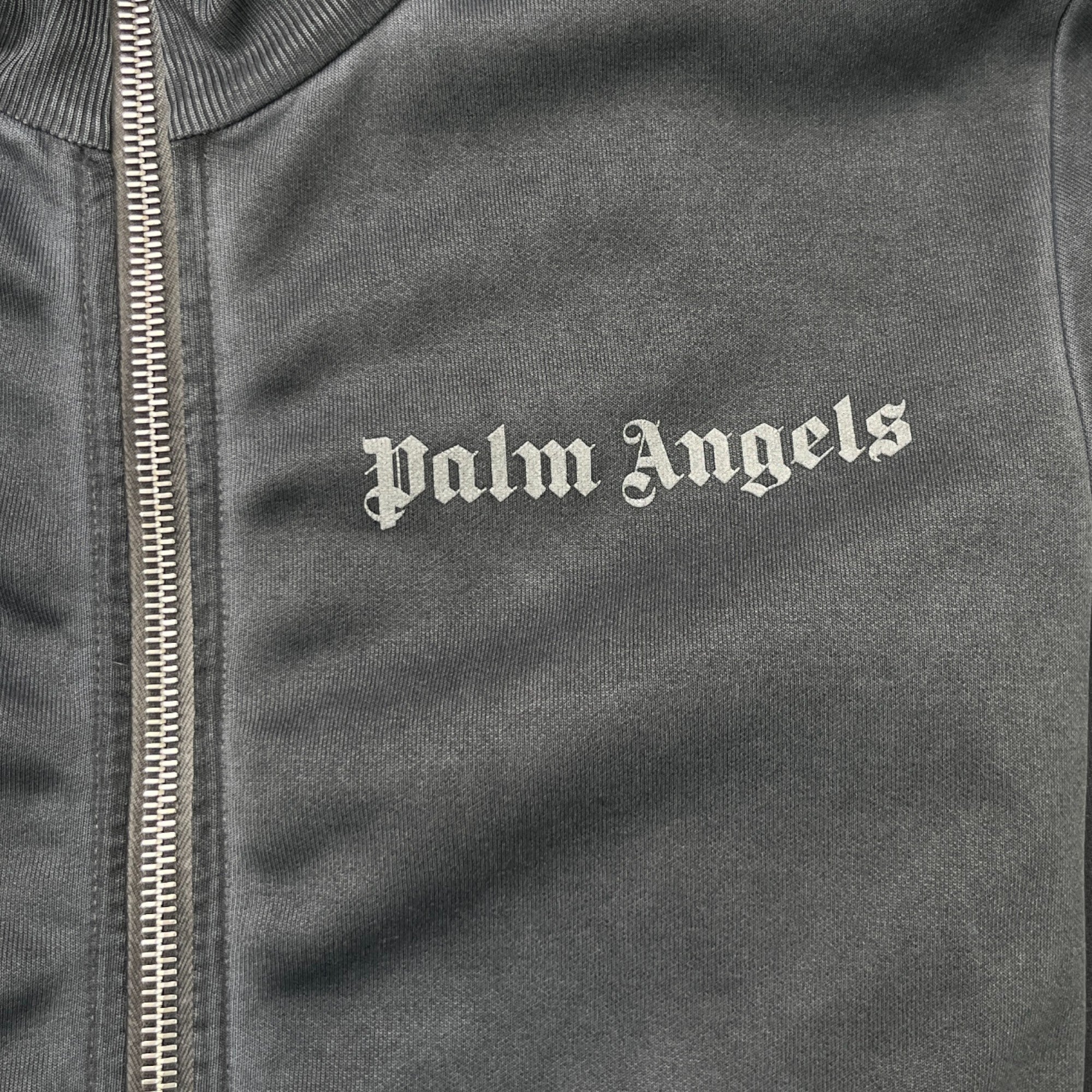 Men's Printed Logo Track Jacket Grey Size XXS