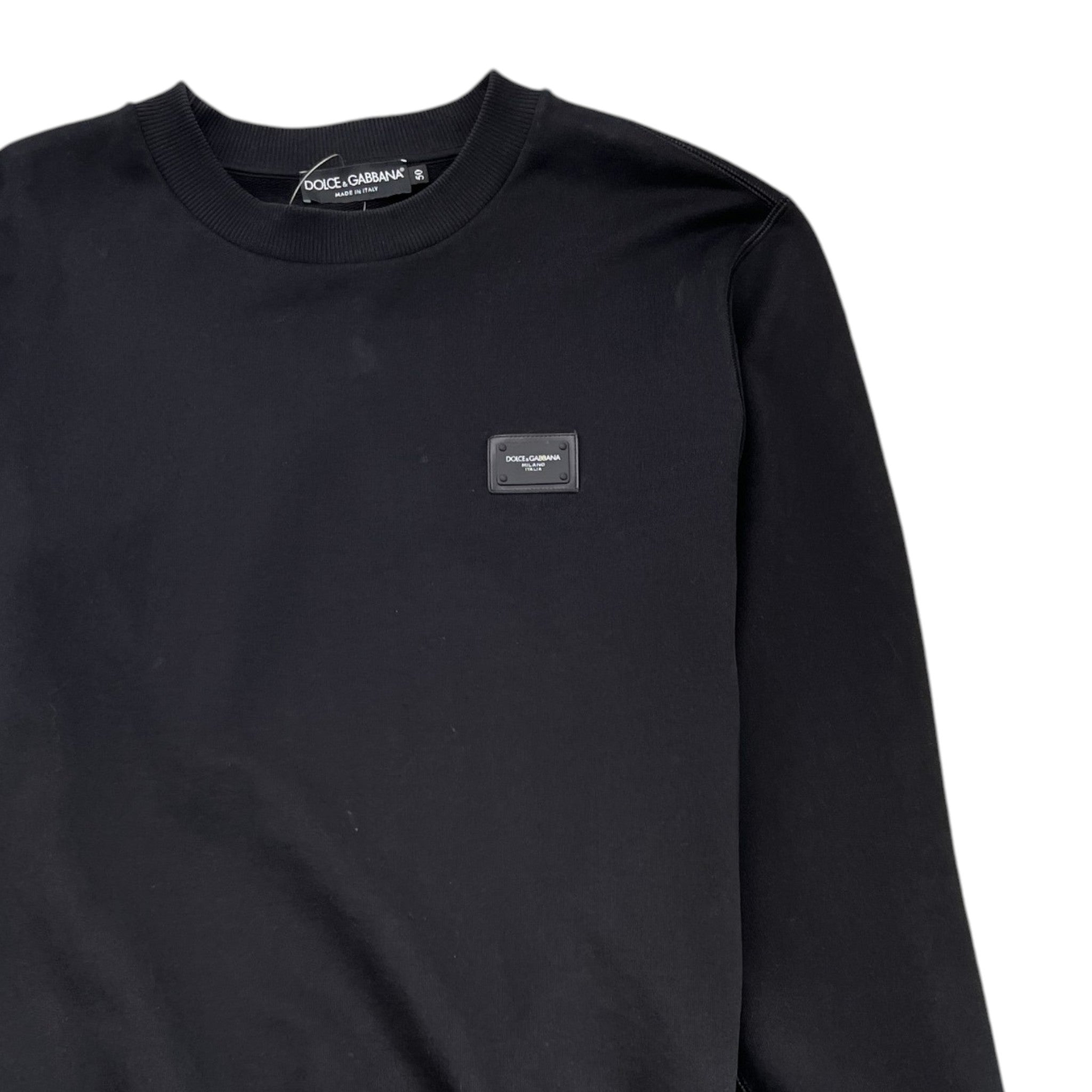 Men's Plaque Logo Sweatshirt Black Size IT 50 / UK L