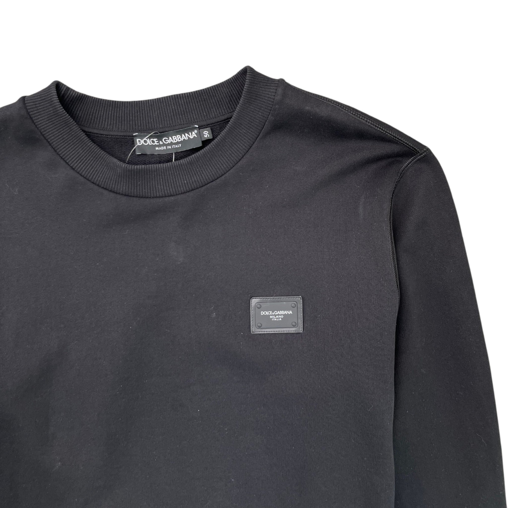Men's Plaque Logo Sweatshirt Black Size IT 50 / UK L