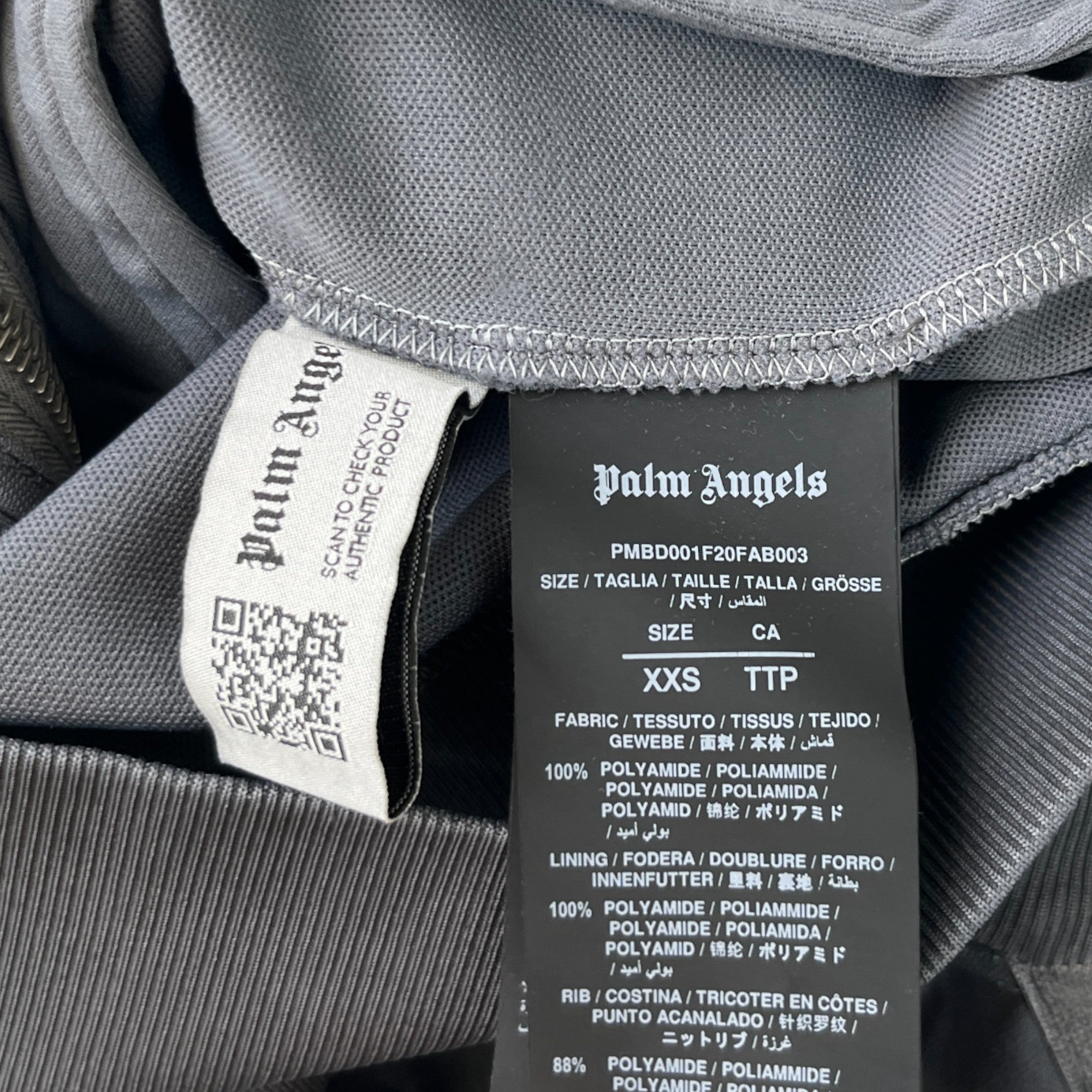 Men's Printed Logo Track Jacket Grey Size XXS