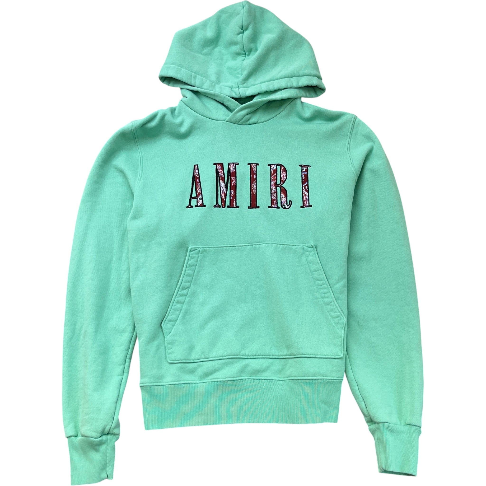 Men's Logo Print Hoodie Green Size S