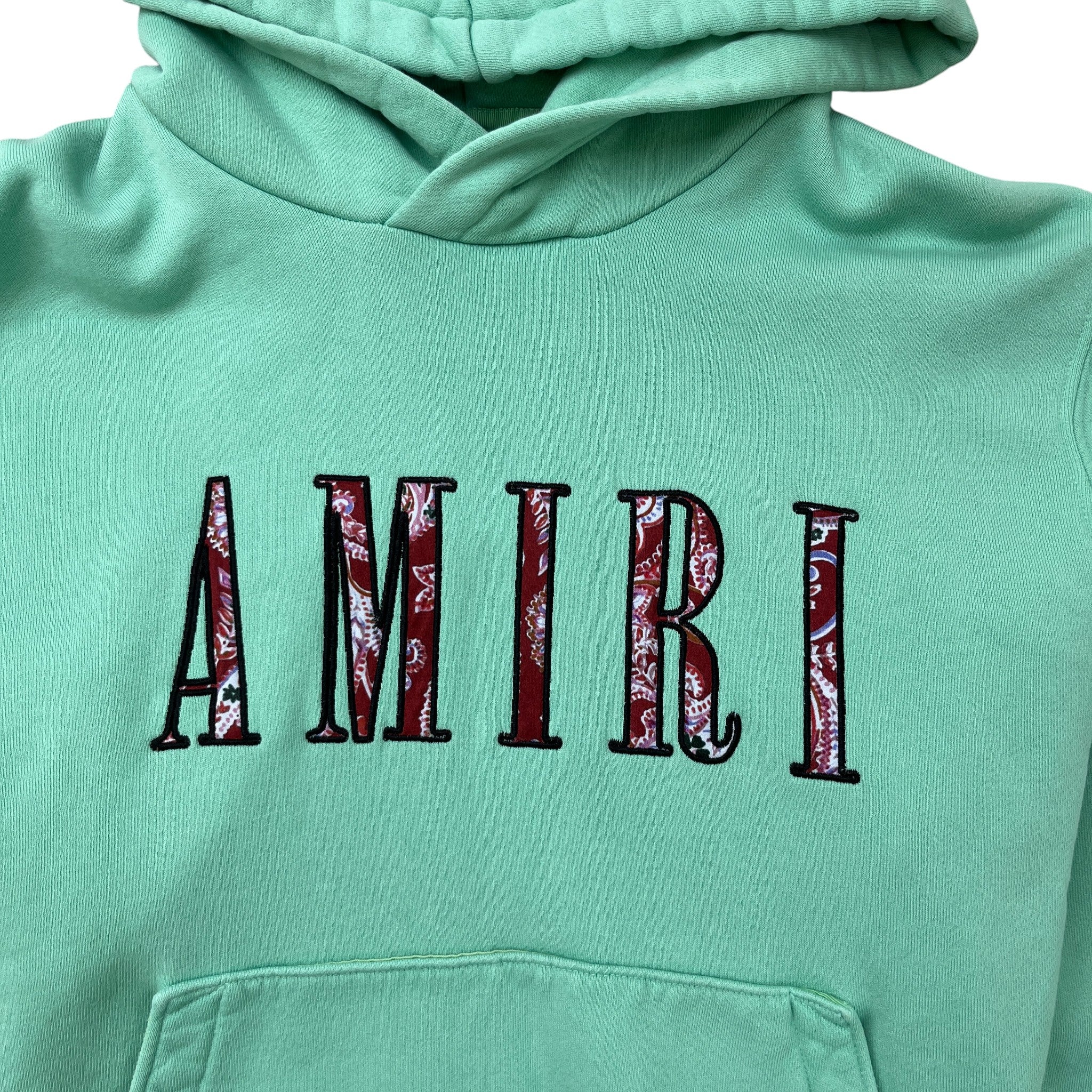 Men's Logo Print Hoodie Green Size S