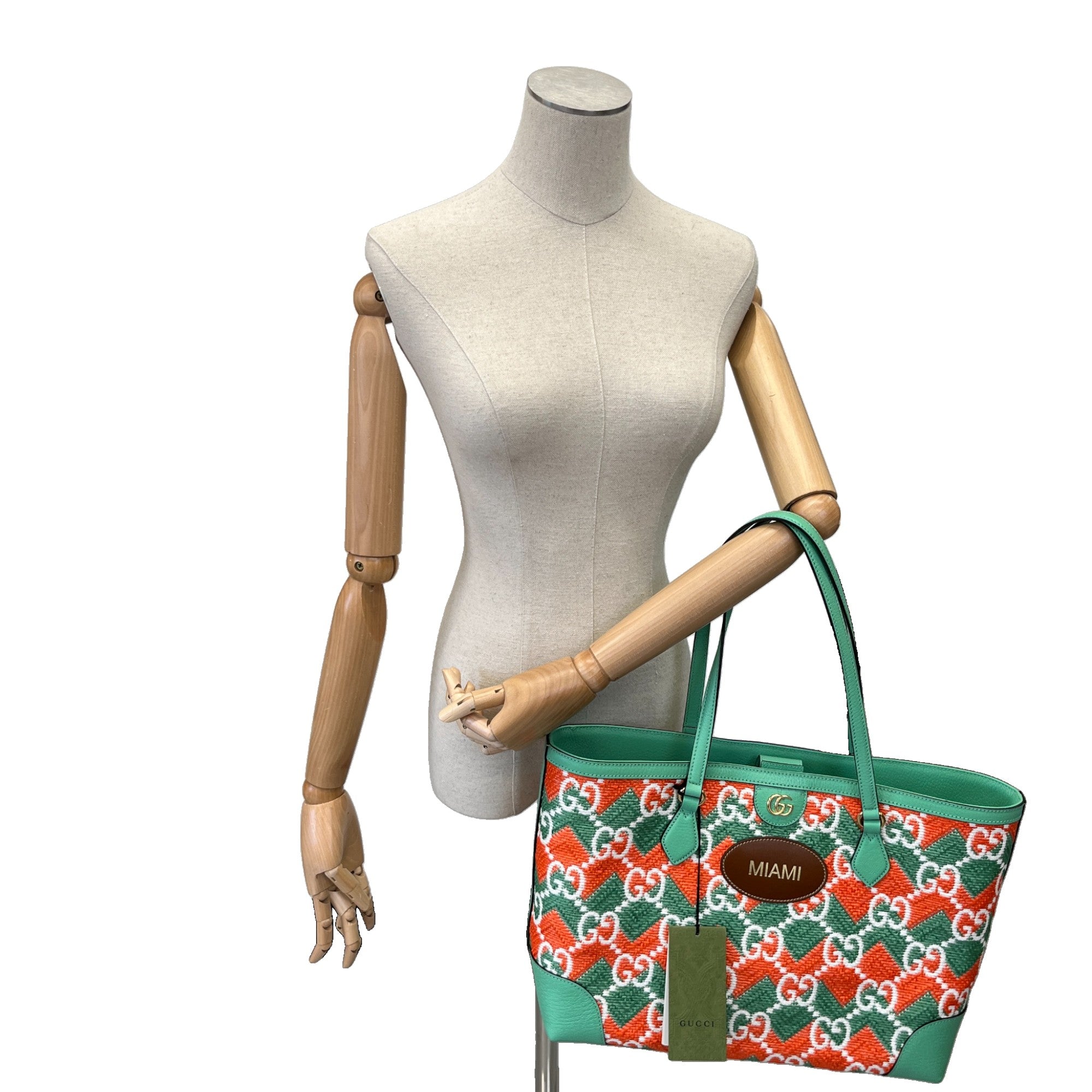 Women's Gg Miami Ophidia Tote Bag Green