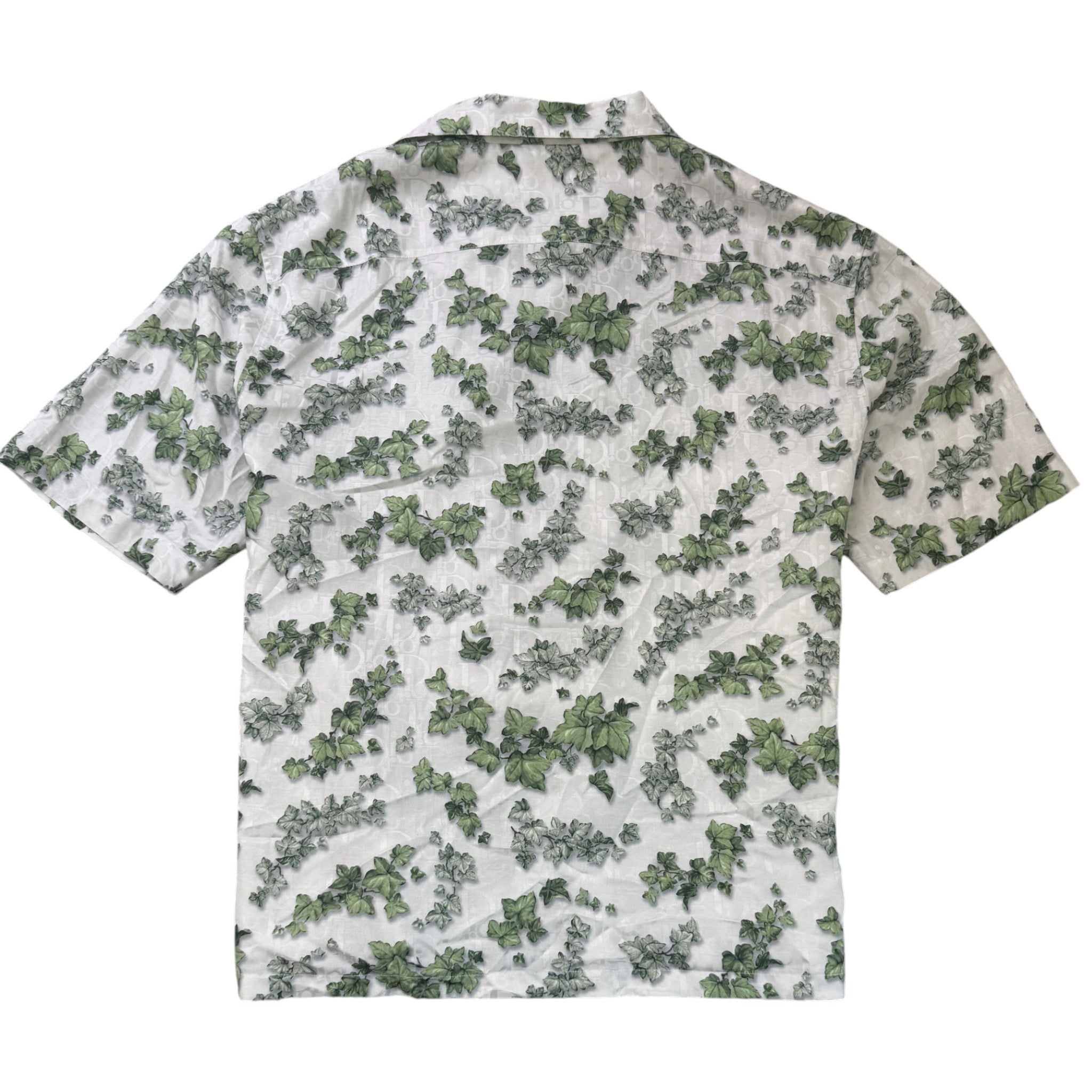 Men's Amoako Boafo Oblique Leaf Short Sleeve Shirt Grey Size L