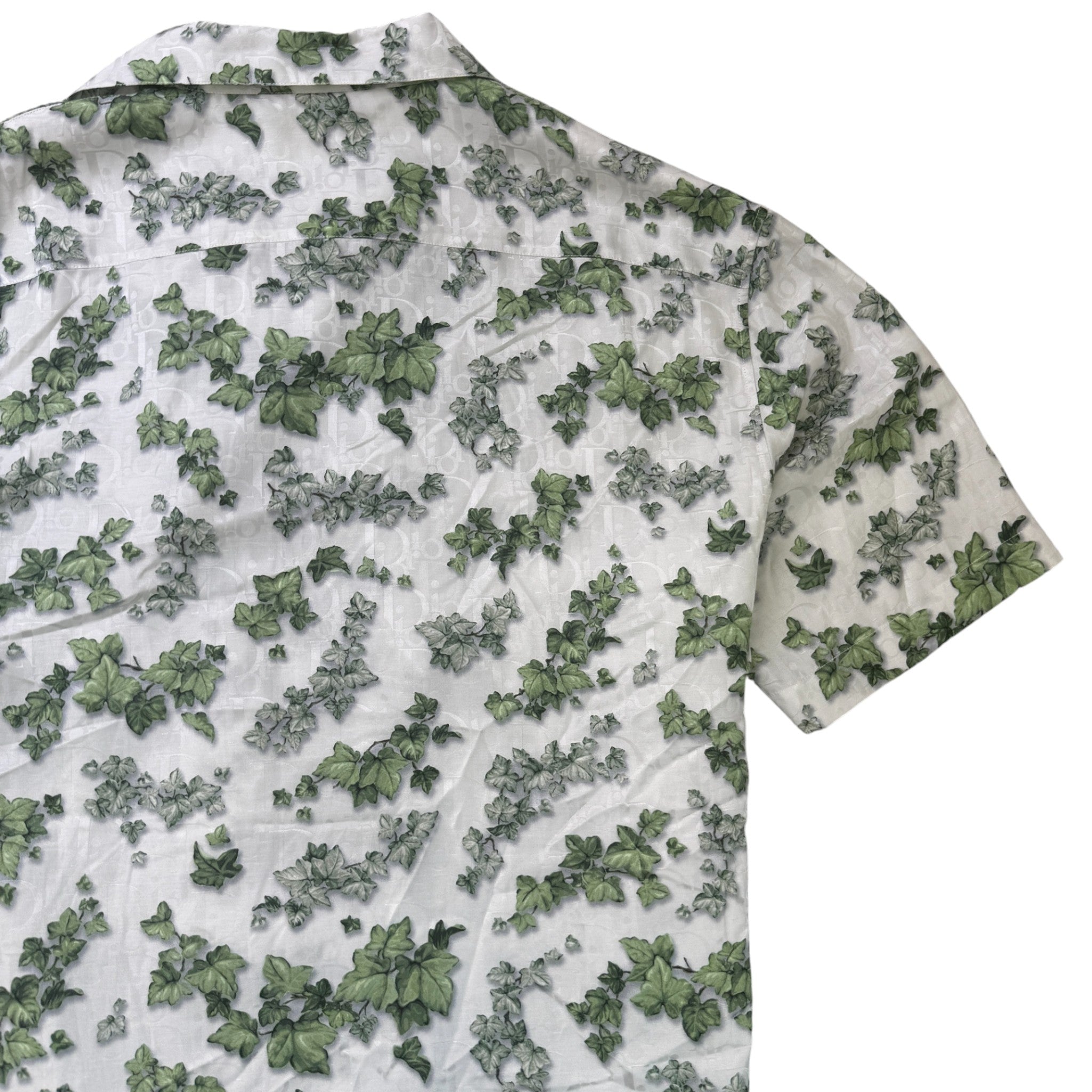 Men's Amoako Boafo Oblique Leaf Short Sleeve Shirt Grey Size L