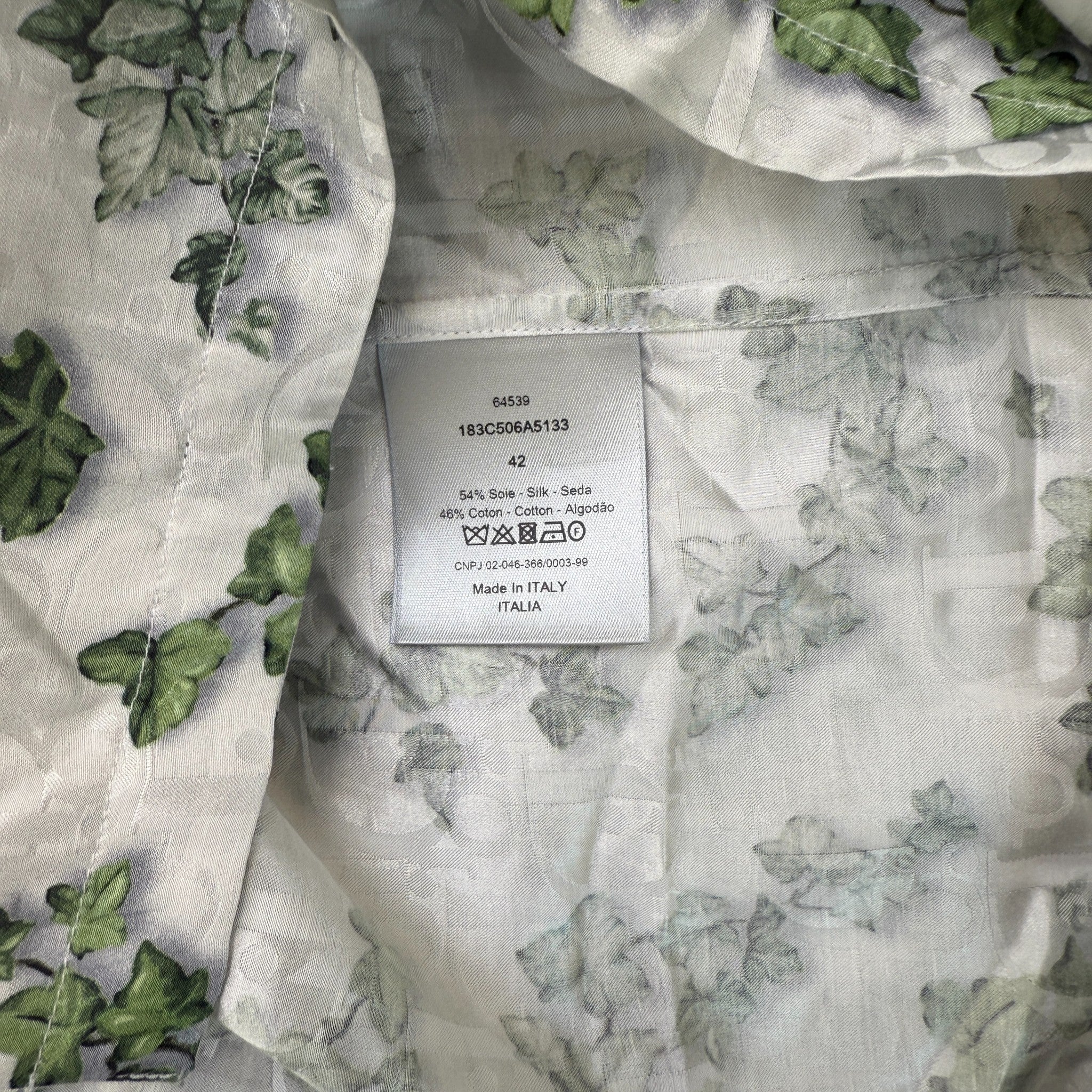 Men's Amoako Boafo Oblique Leaf Short Sleeve Shirt Grey Size L