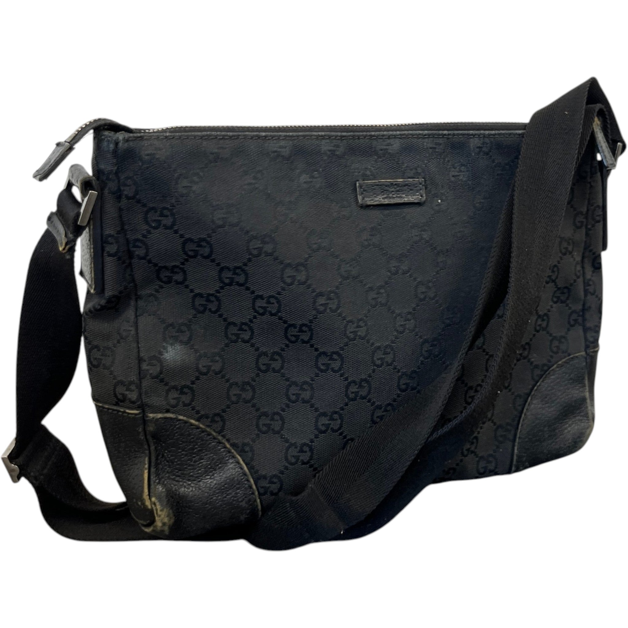 Women's Gg Monogram Canvas Messenger Bag Black