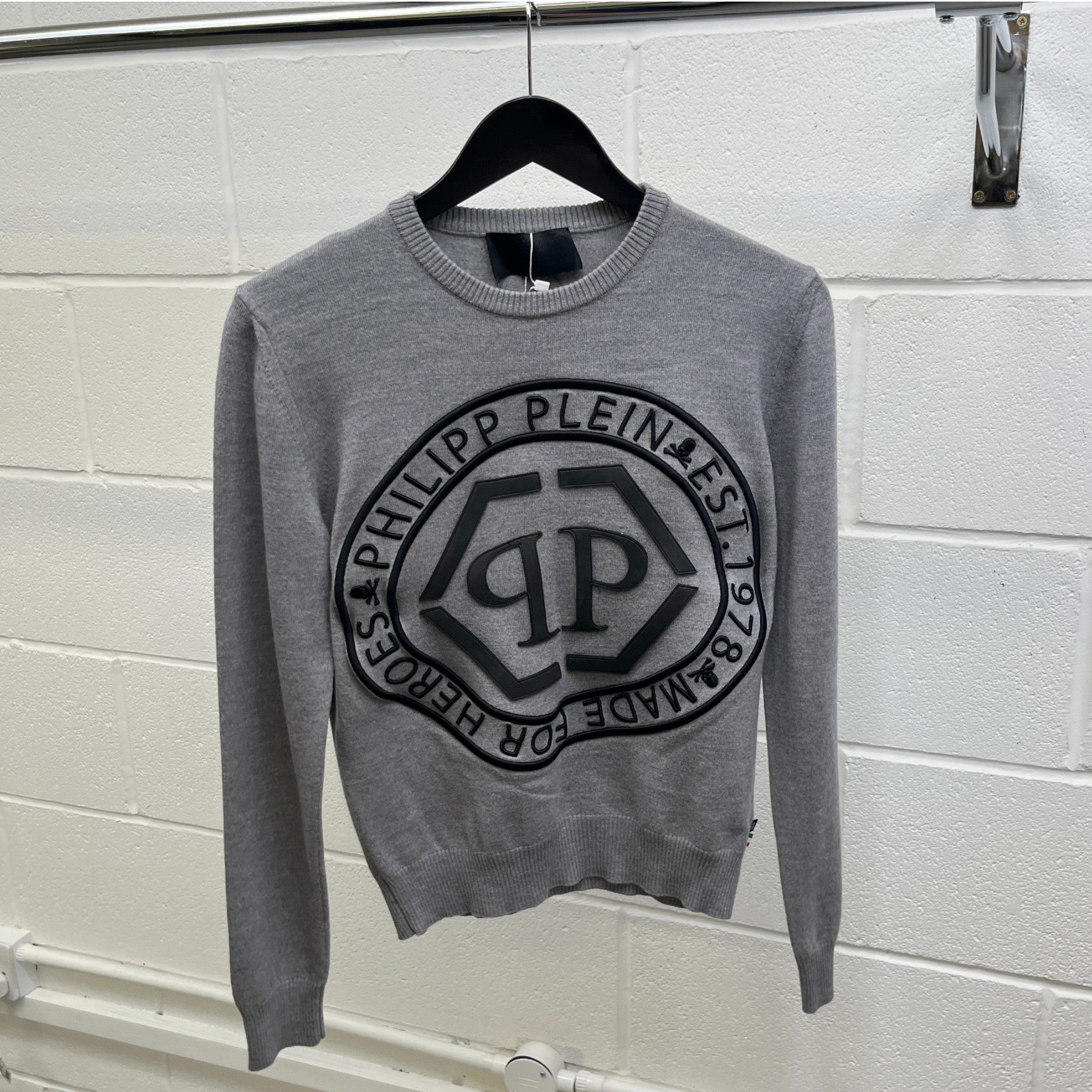 Men's Embroidered Logo Sweatshirt Grey Size S