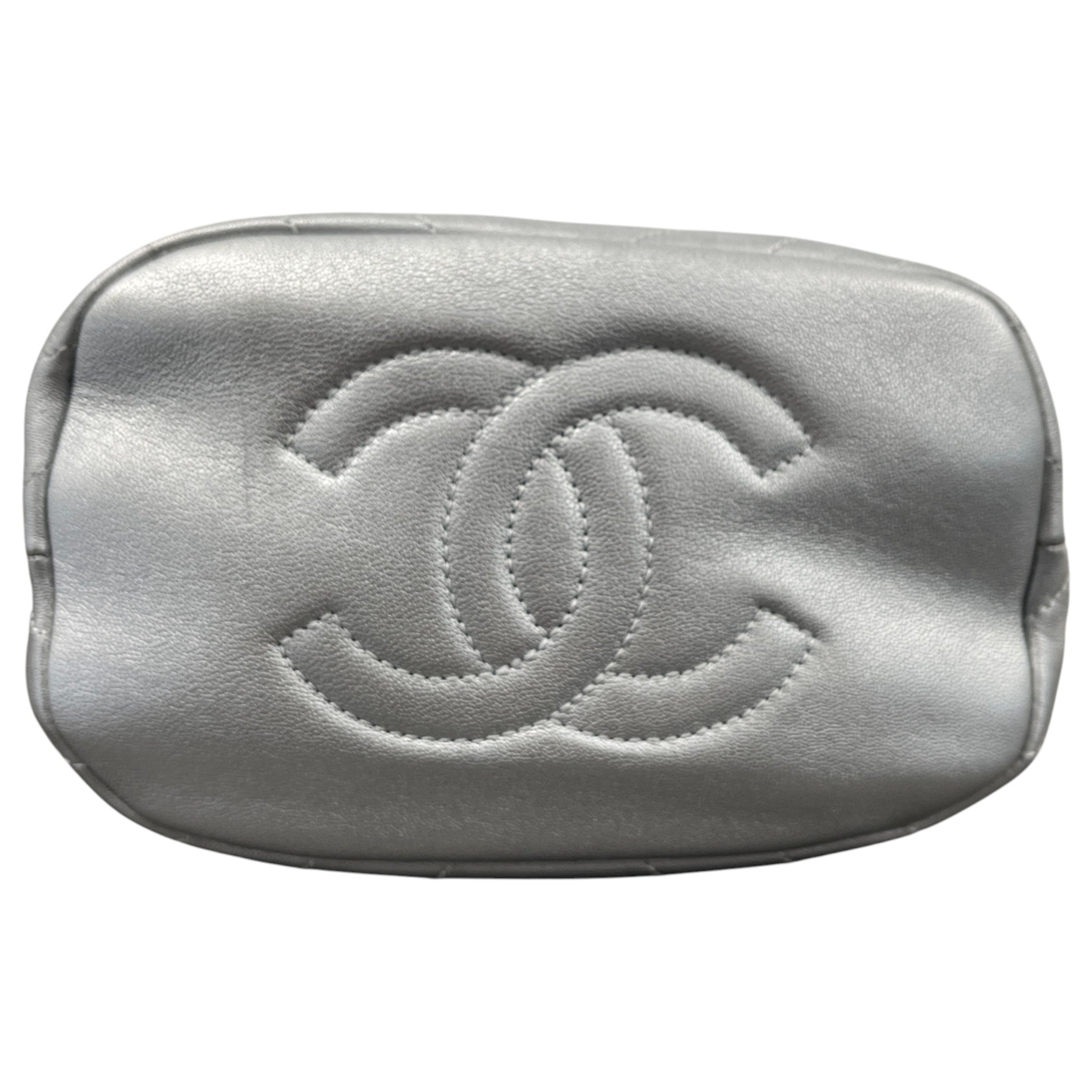 Women's Chevron Bucket Bag Silver