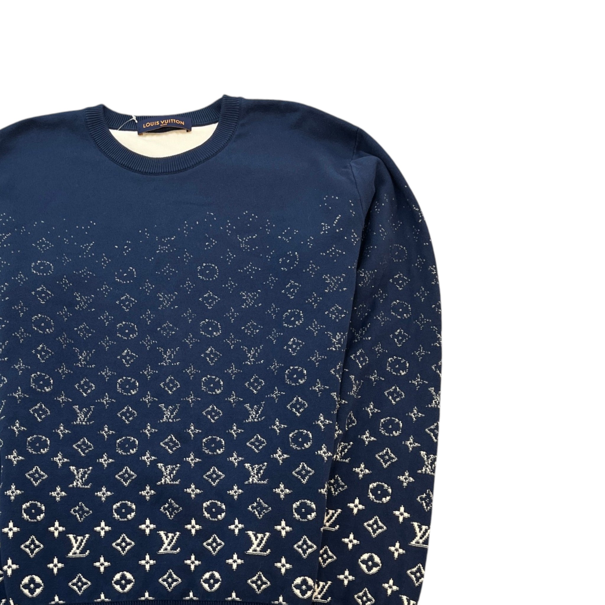 Men's Gradient Monogram Sweatshirt Navy Size XL