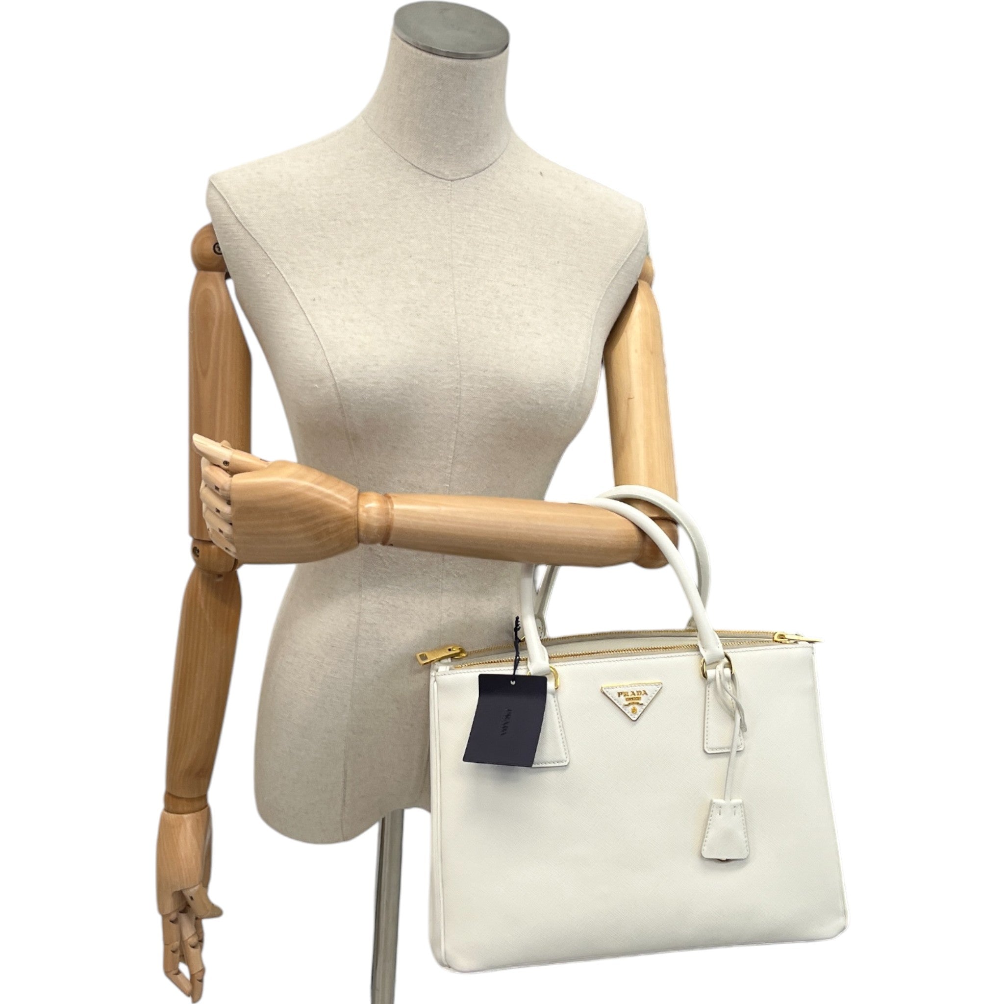 Women's Galleria Saffiano Tote Handbag White