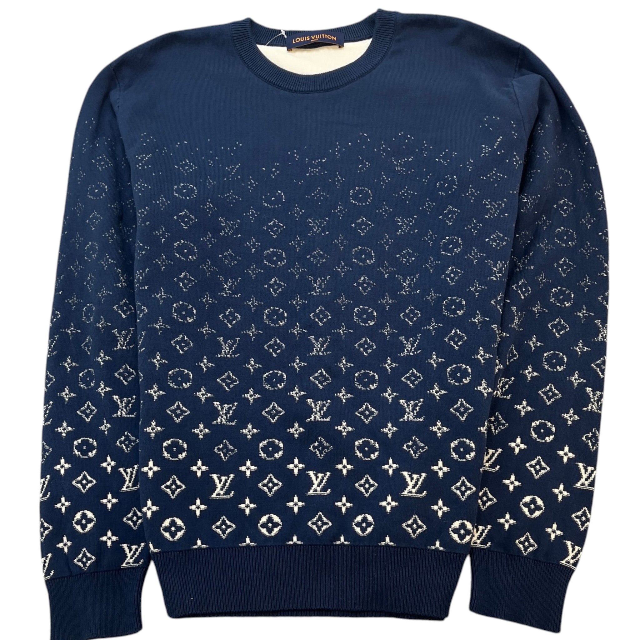 Men's Gradient Monogram Sweatshirt Navy Size XL