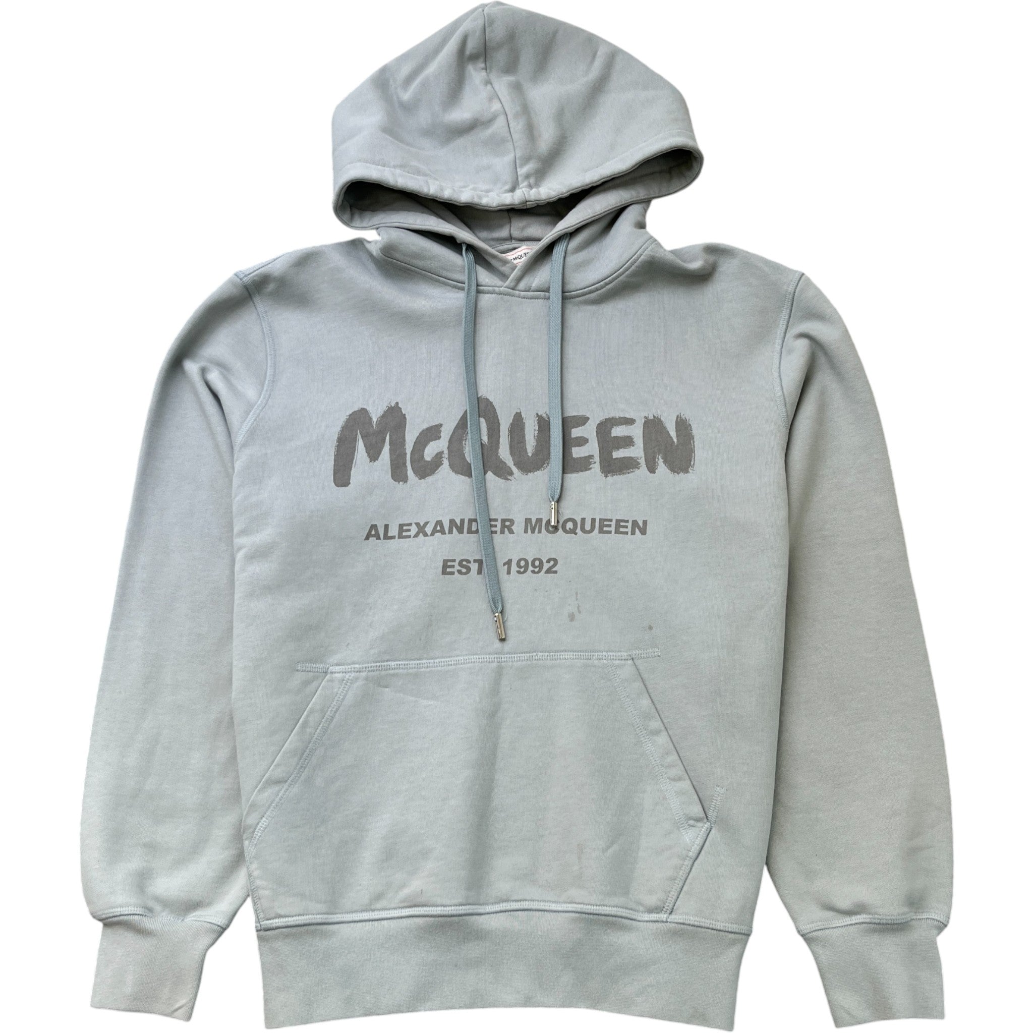 Men's Graffiti Logo Hoodie Grey Size M