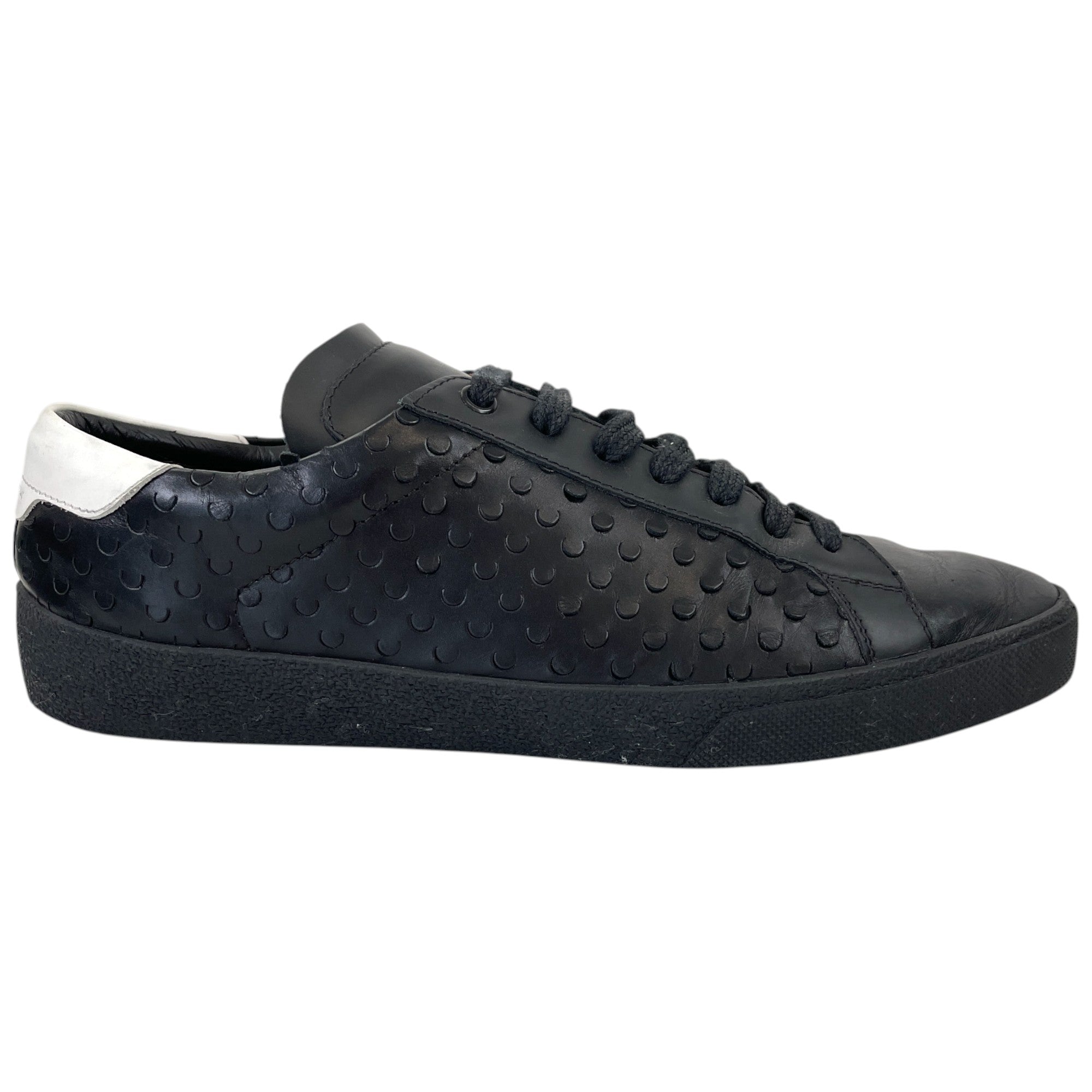 Men's Cutout Canvas Low Trainers Black Size EU 42 / UK 8